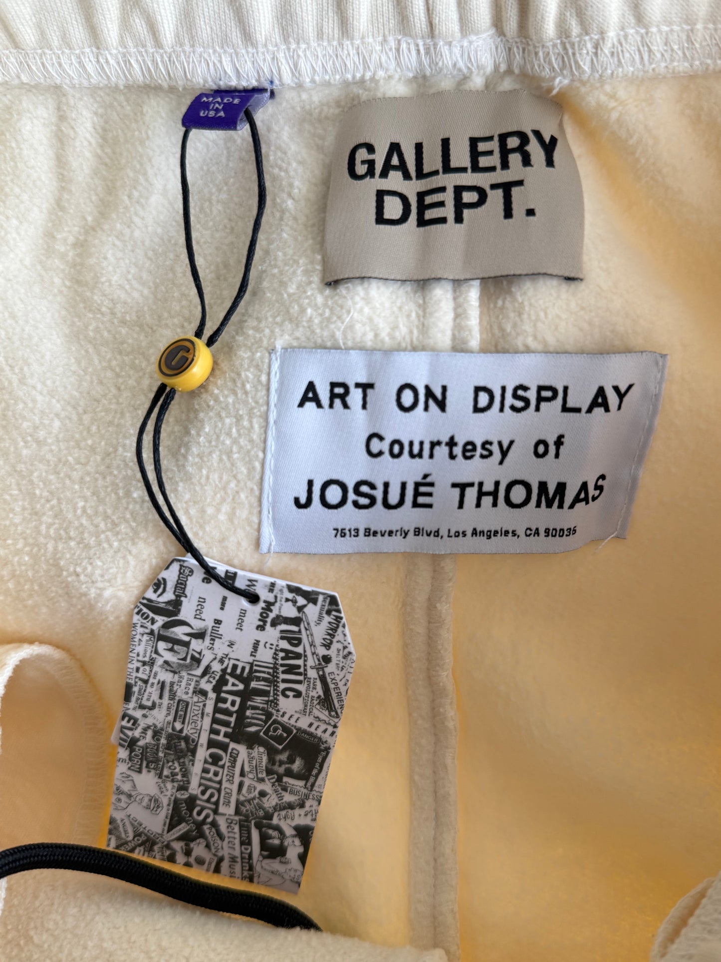 Gallery Dept Cream & Black Dept Logo Sweatpants