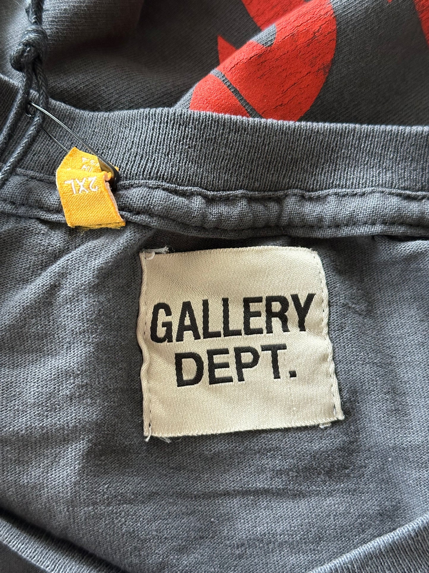 Gallery Dept Washed Black & Red Art That Kills Stack Logo T-Shirt