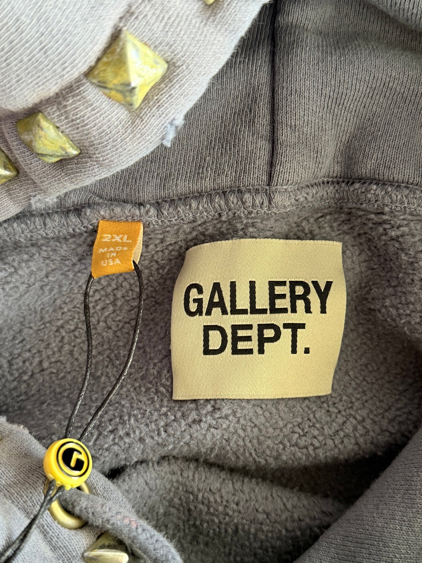 Gallery Dept Faded Navy & White Studded Property Of Logo Hoodie