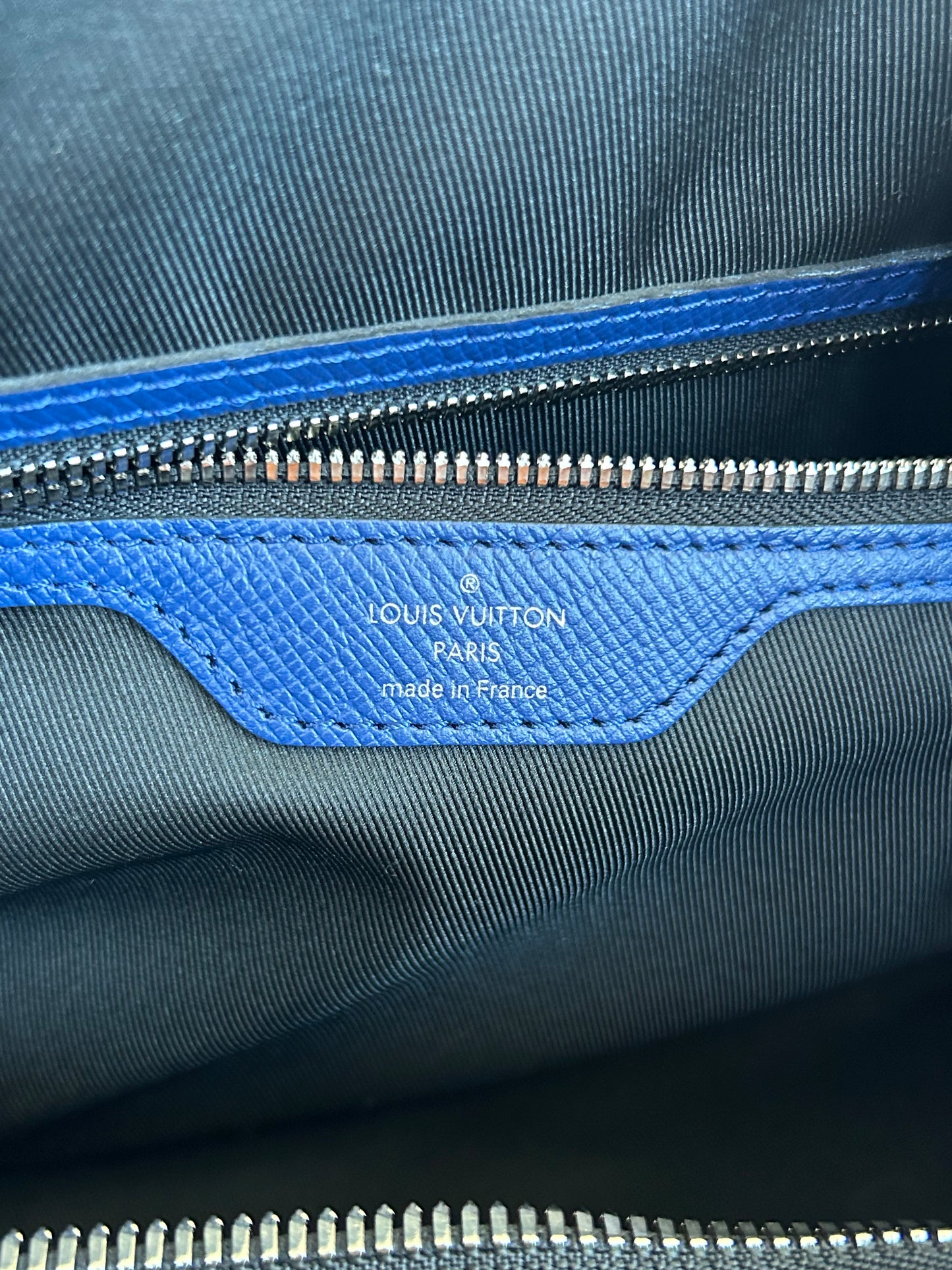 Louis Vuitton Blue Taigarama Monogram Keepall 50