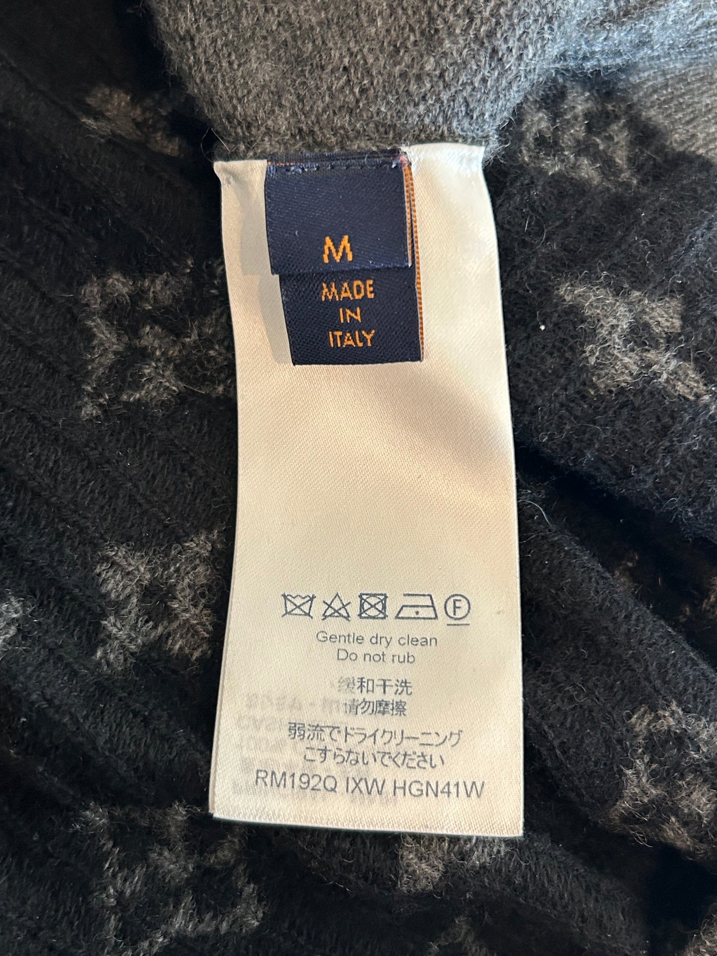 Louis Vuitton Grey & Black Monogram Cashmere Sweater
