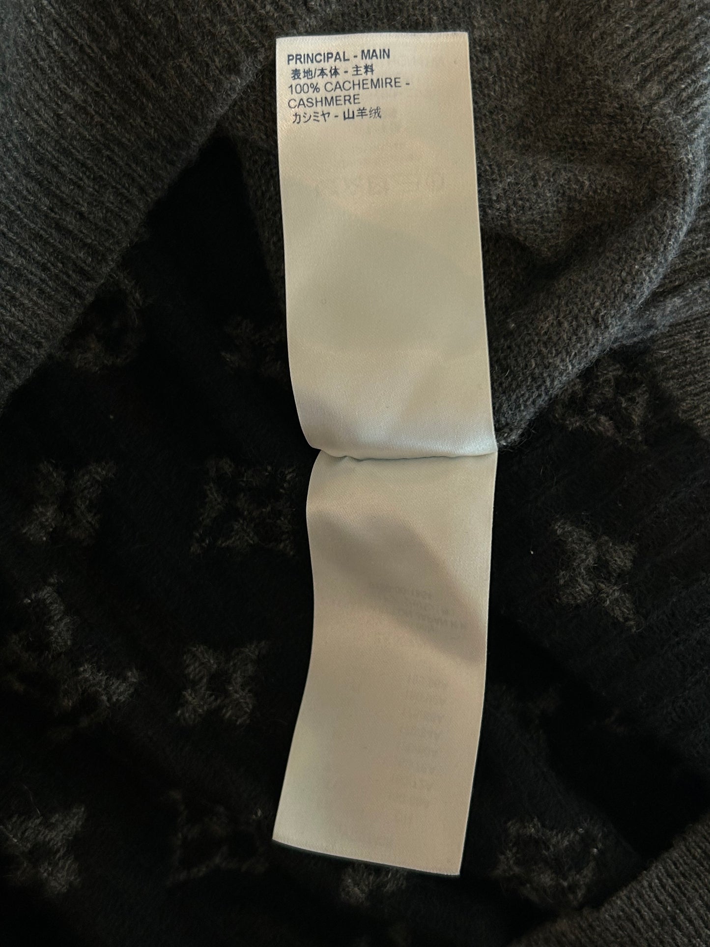 Louis Vuitton Grey & Black Monogram Cashmere Sweater