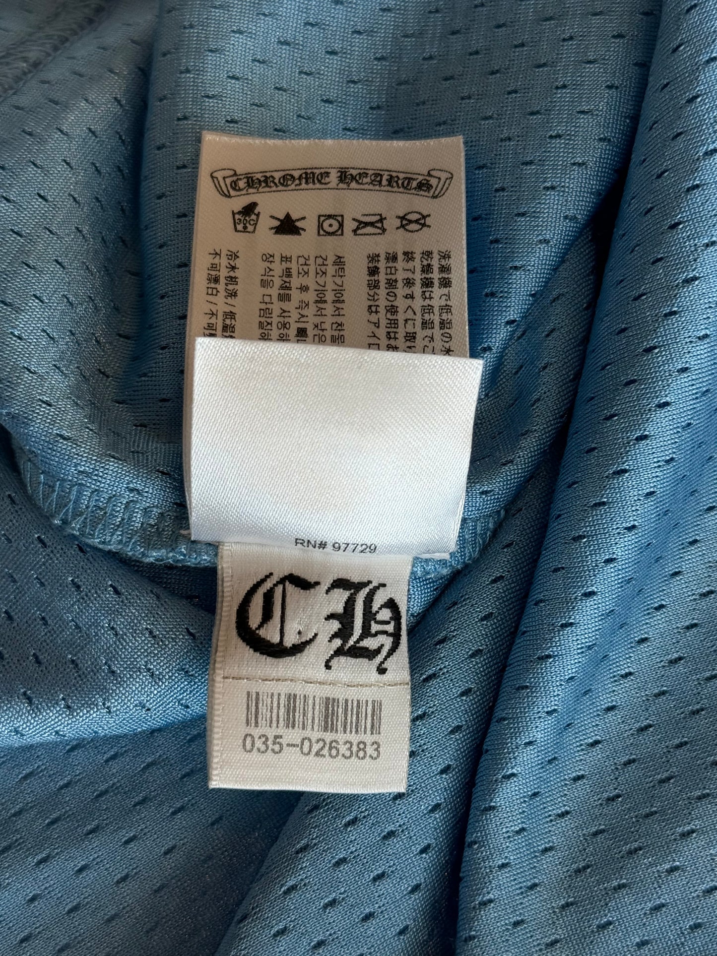 Chrome Hearts Blue & White Logo Mesh Jersey