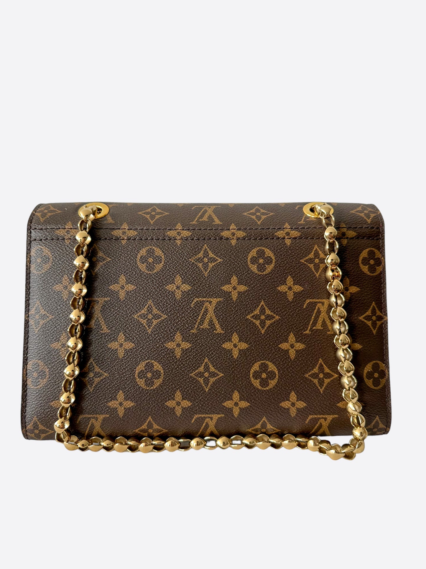 Louis Vuitton Brown & Red Monogram Victorie Shoulder Bag