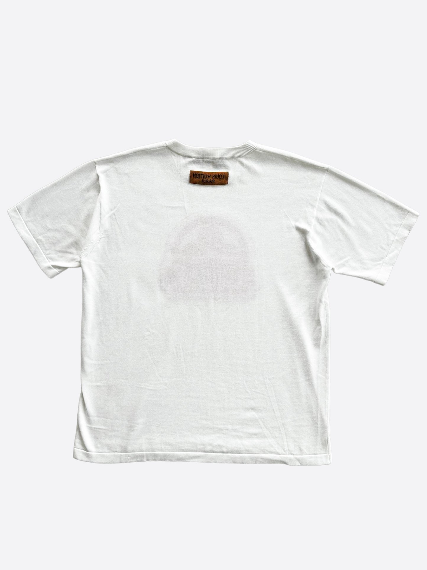 Louis Vuitton White & Pink Flower Logo Intarsia T-Shirt