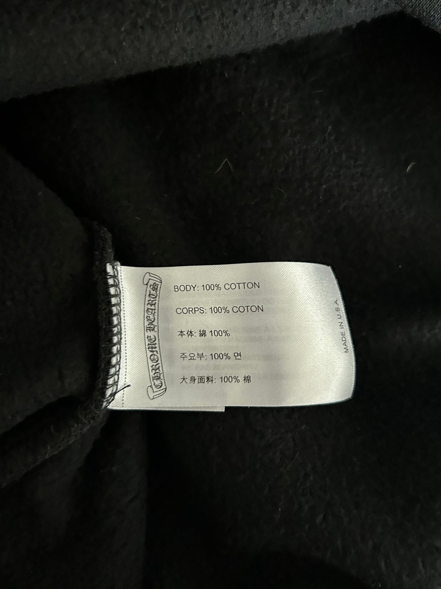 Chrome Hearts Black & White Script Logo Hoodie
