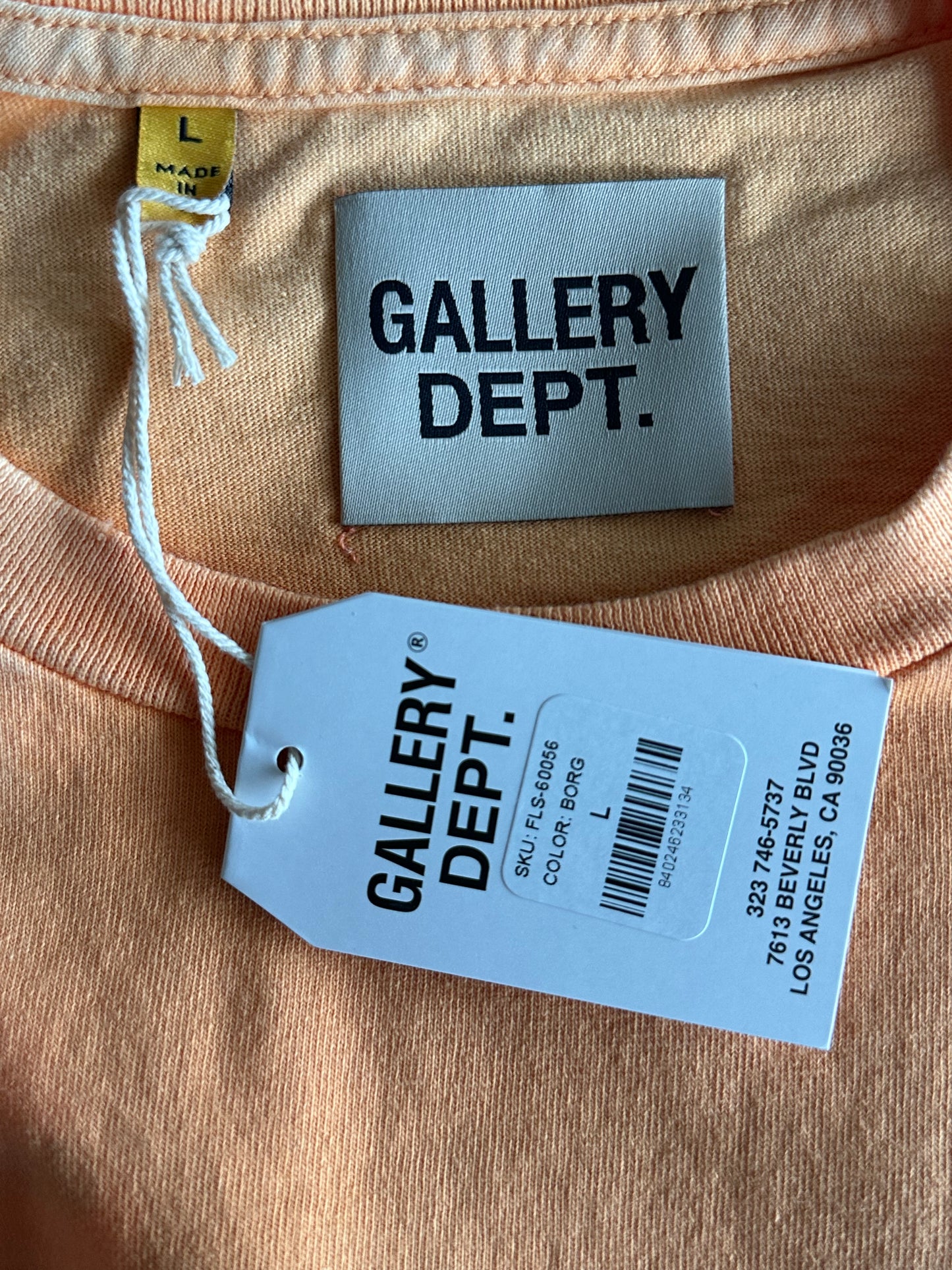 Gallery Dept Faded Orange & Black French Logo Longsleeve T-Shirt