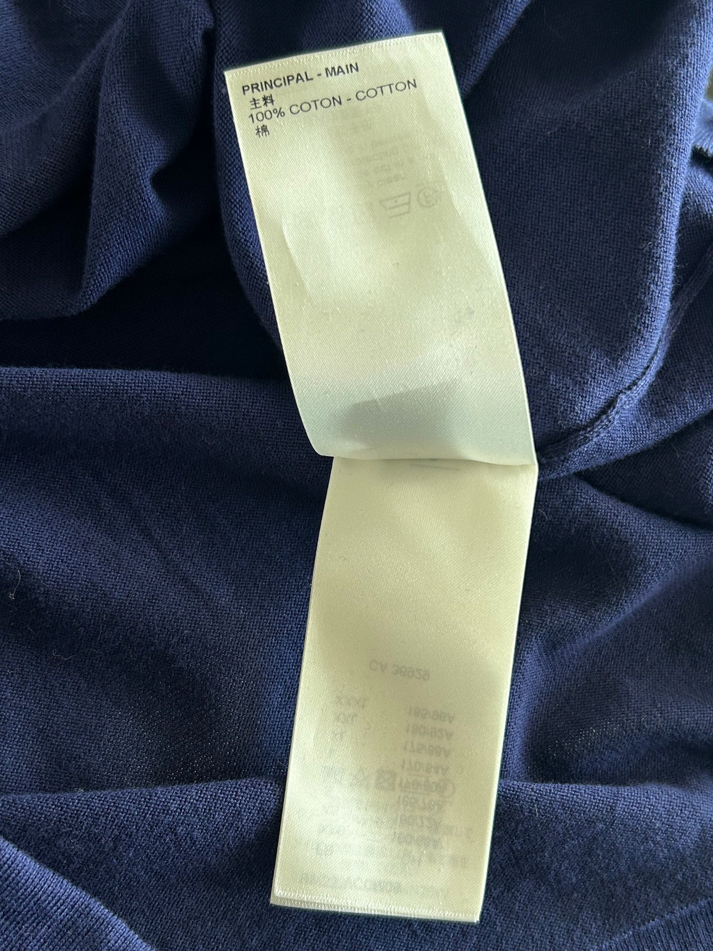 Louis Vuitton Blue & White Script Logo Intarsia T-Shirt