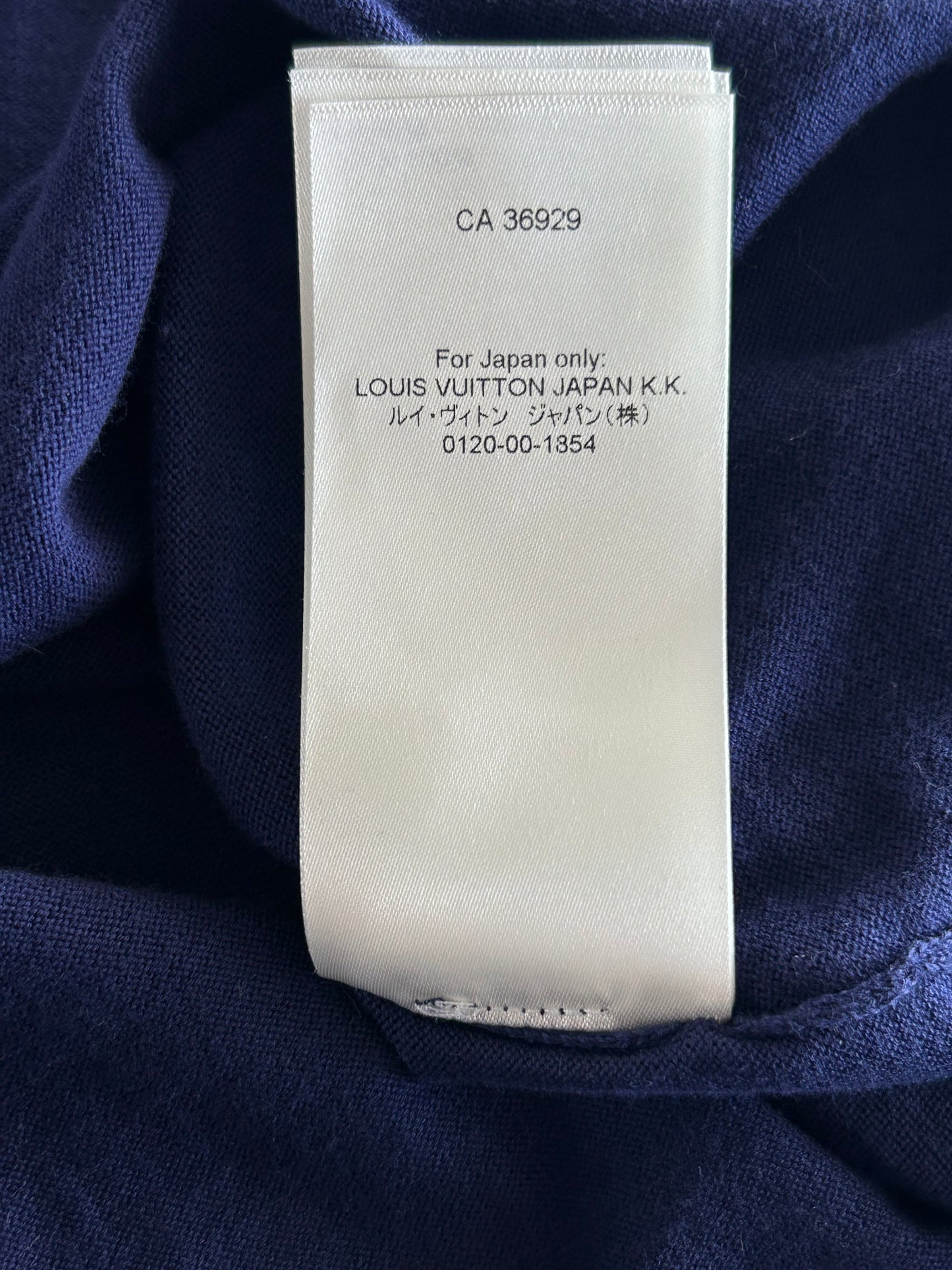 Louis Vuitton Blue & White Script Logo Intarsia T-Shirt
