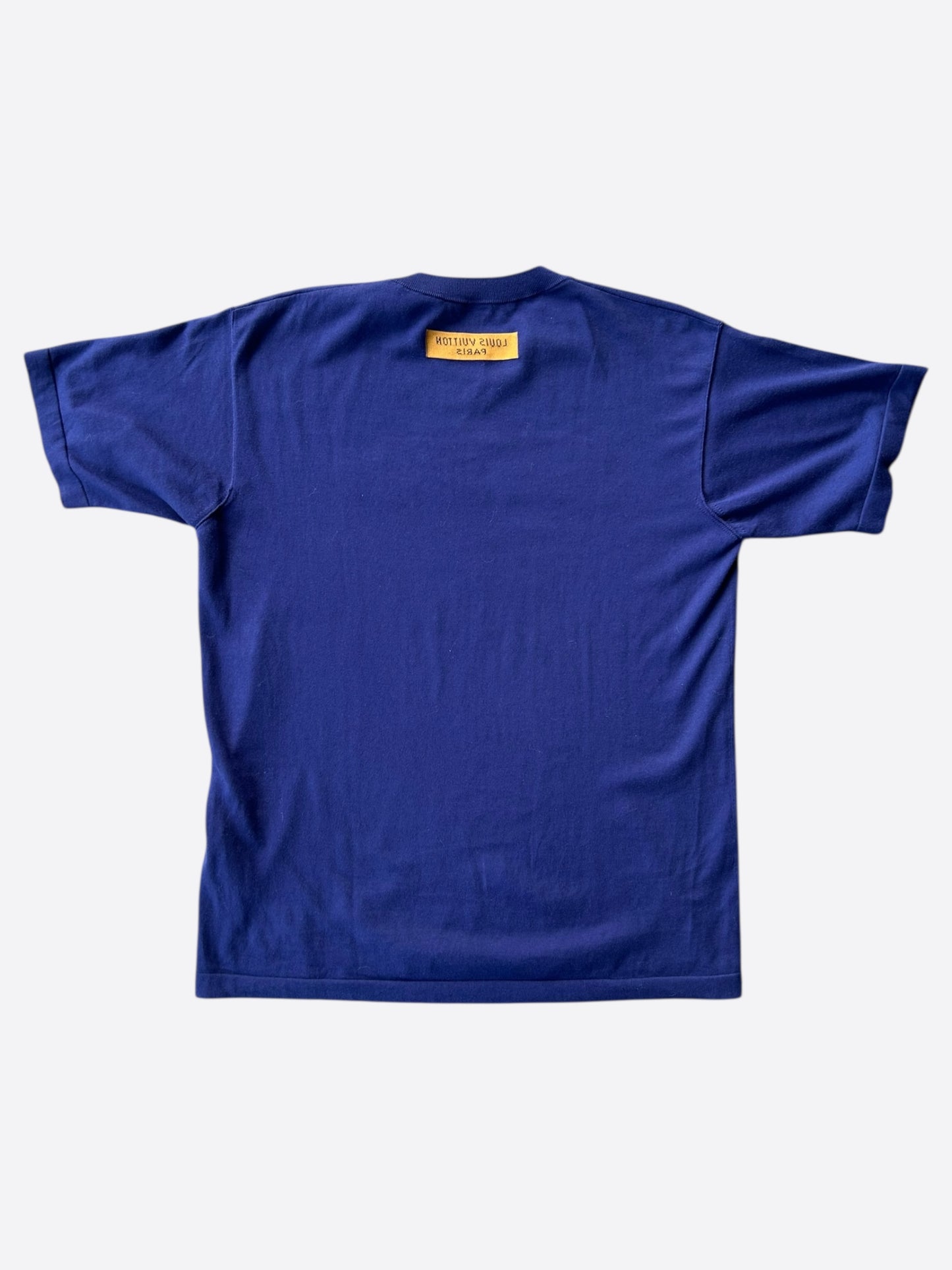 Louis Vuitton Blue & White Script Logo Intarsia T-Shirt