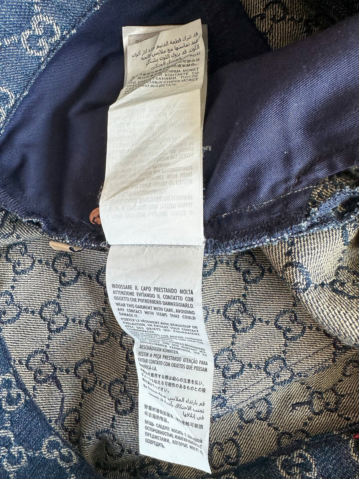 Gucci Blue GG Monogram Tapered Jeans