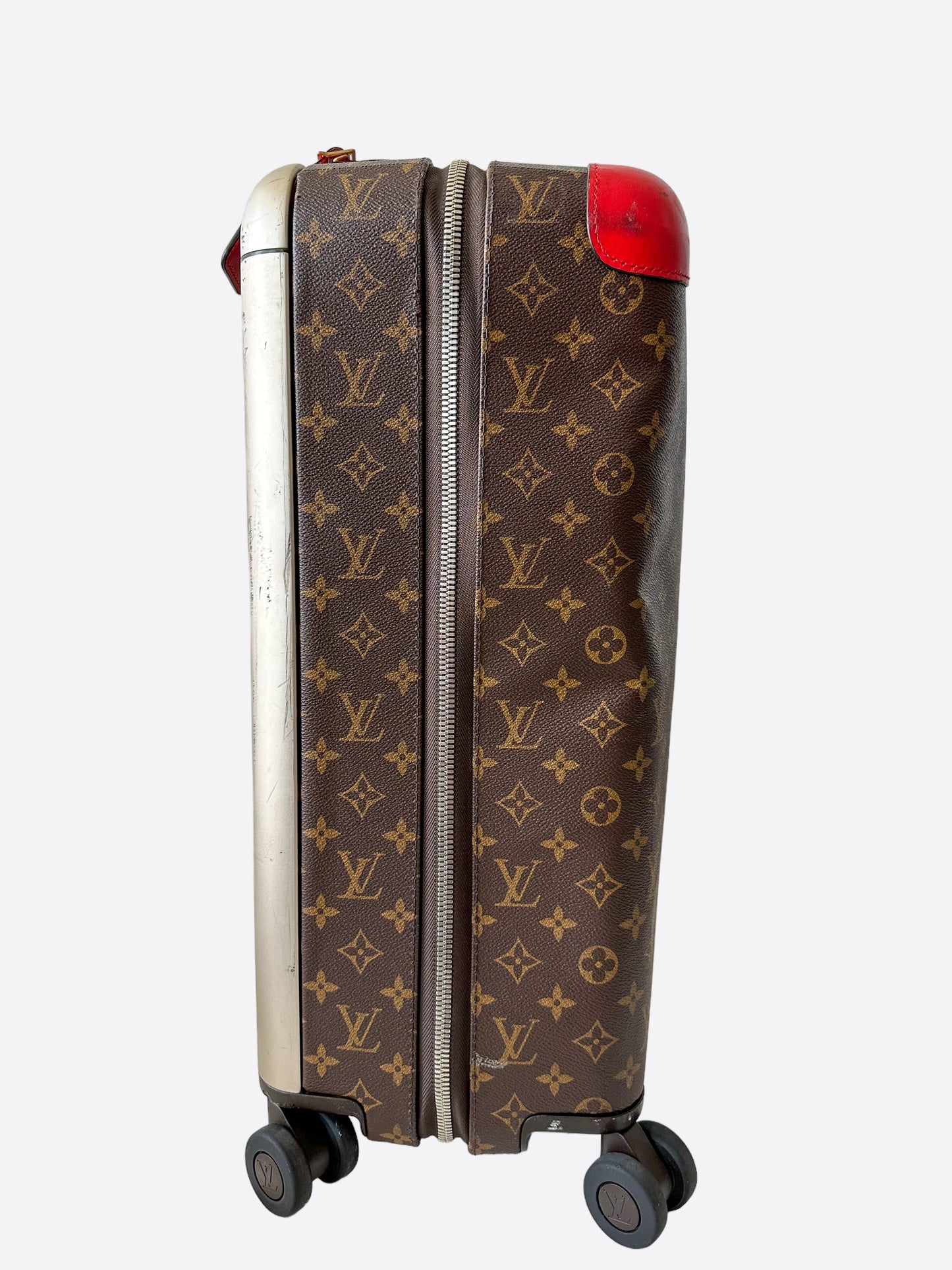 Louis Vuitton Brown & Red Monogram Horizon 55