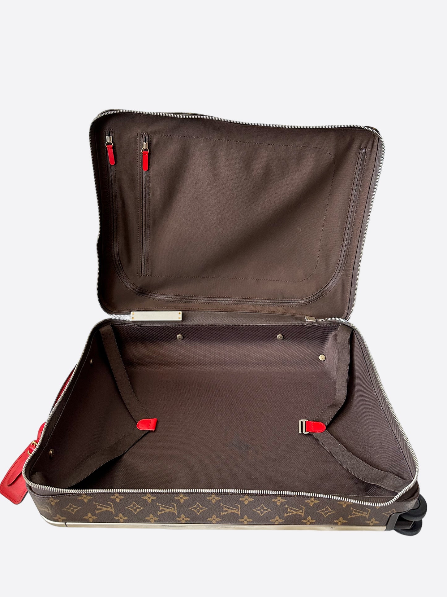 Louis Vuitton Brown & Red Monogram Horizon 55