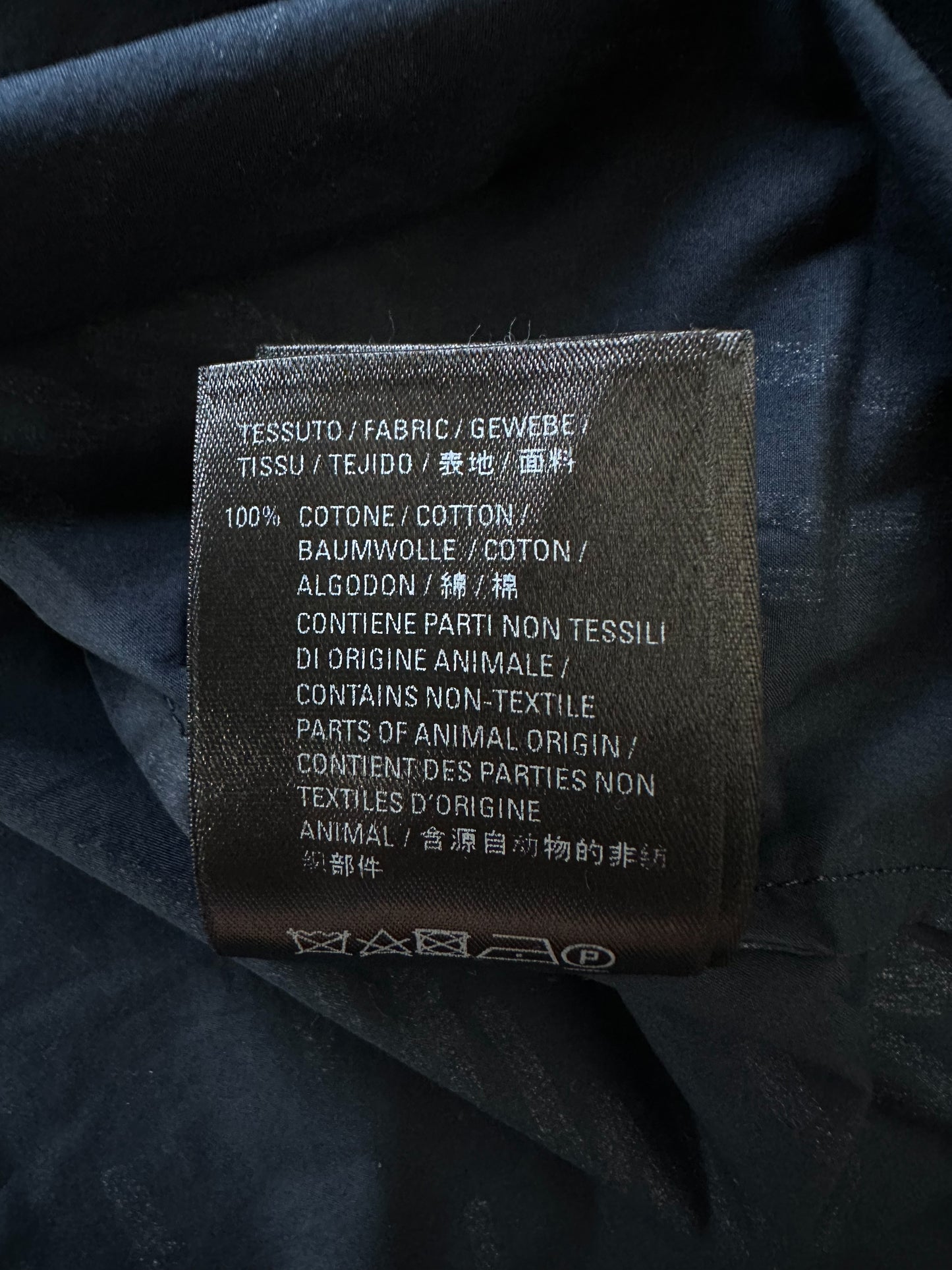 Balenciaga Navy & White Script Logo Button Up Shirt