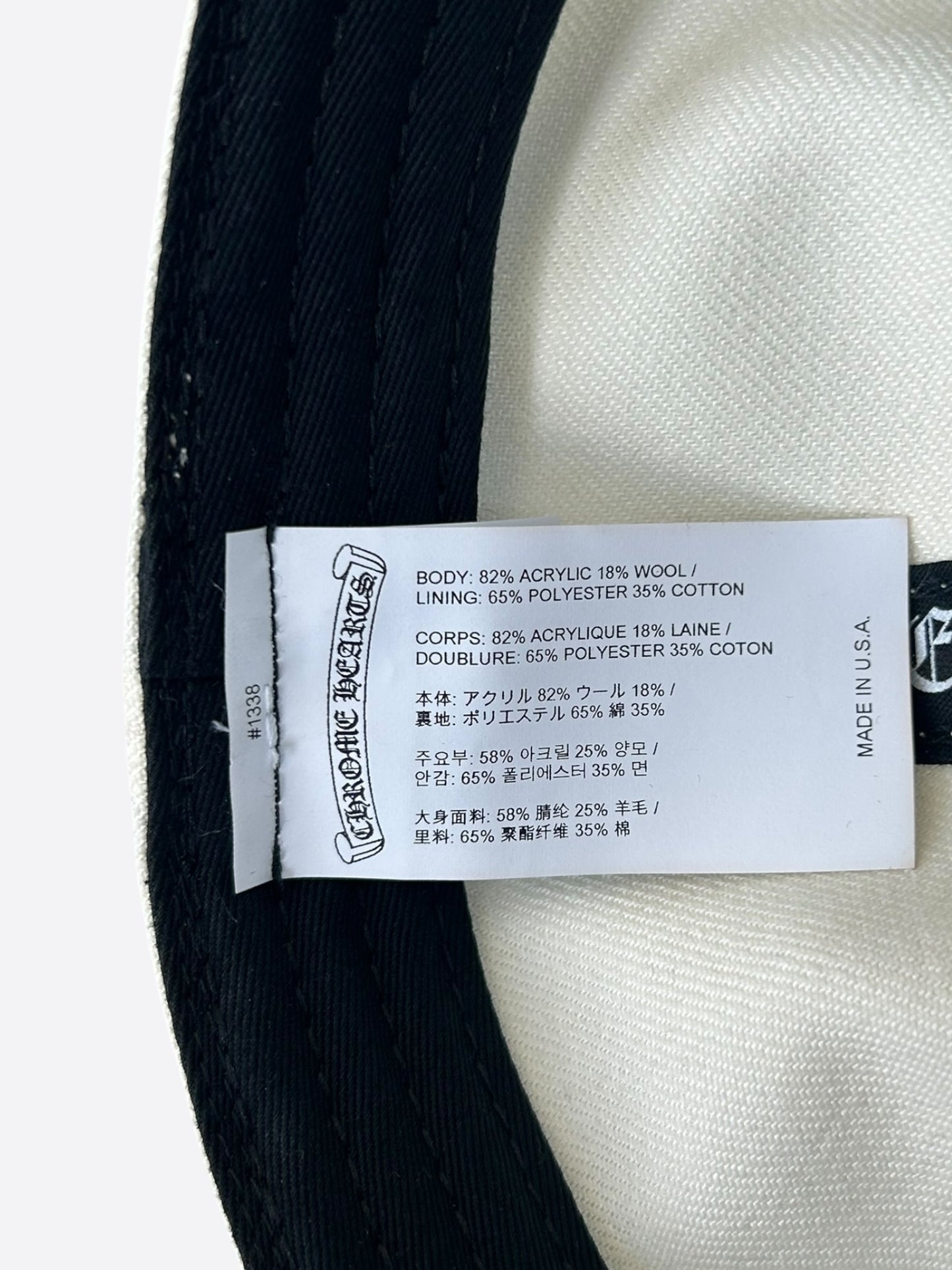 Chrome Hearts White & Red Heart Logo Fitted Hat