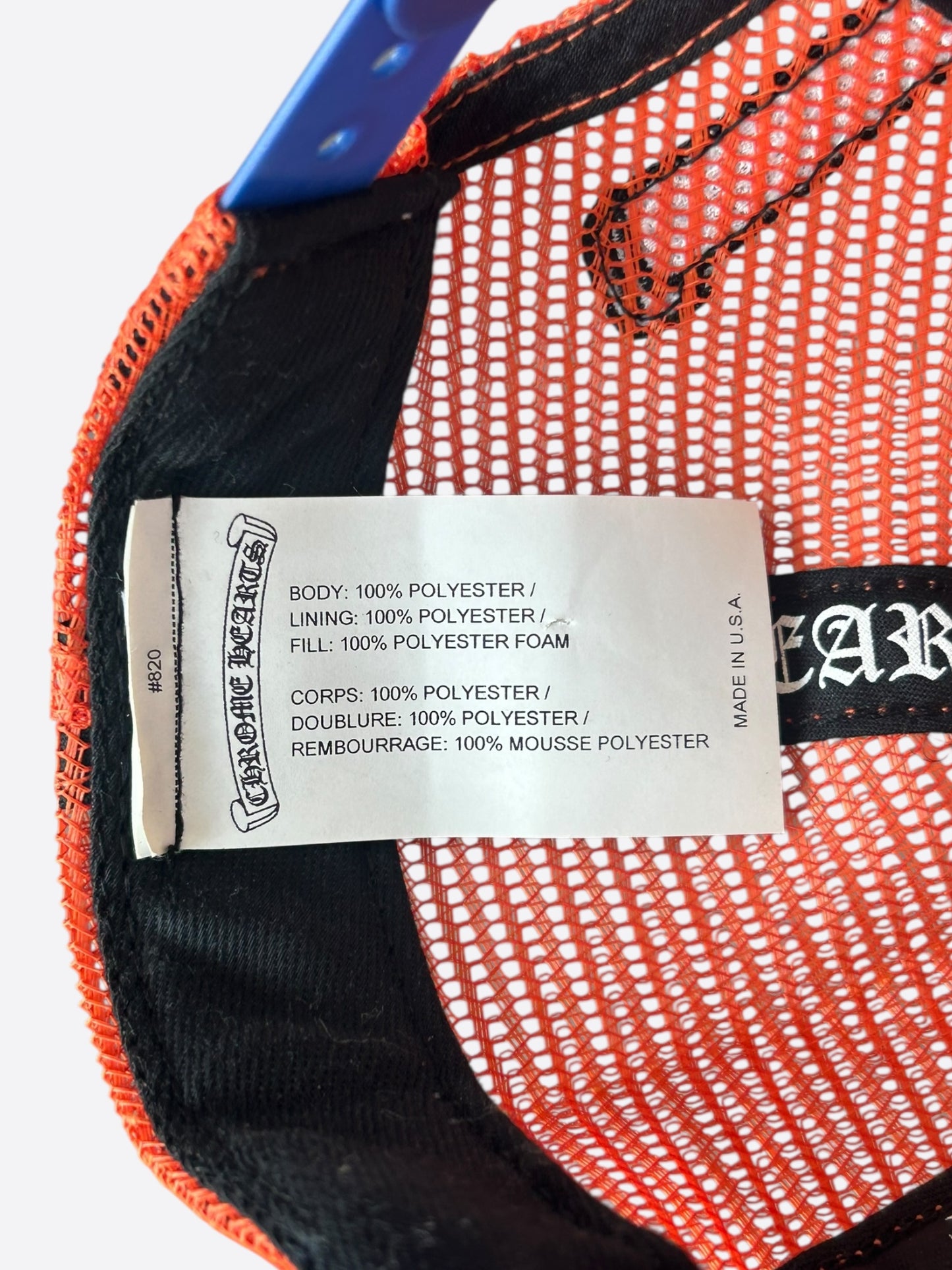 Chrome Hearts Matty Boy Orange & Blue NY Trucker Hat