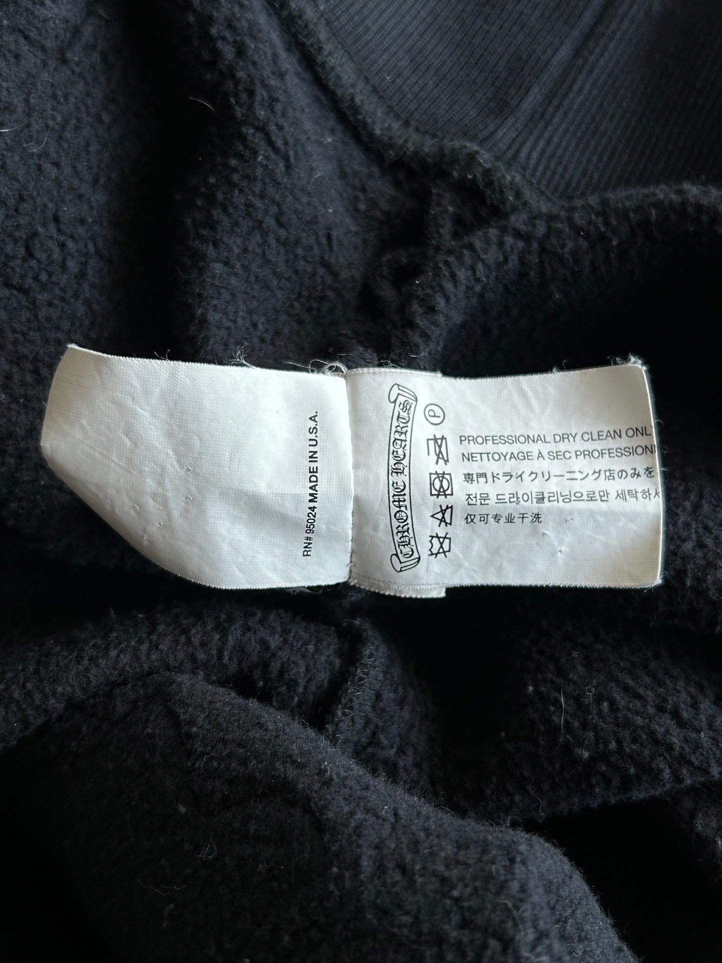 Chrome Hearts Black Leather Triple Cross Patch Zip Up Hoodie