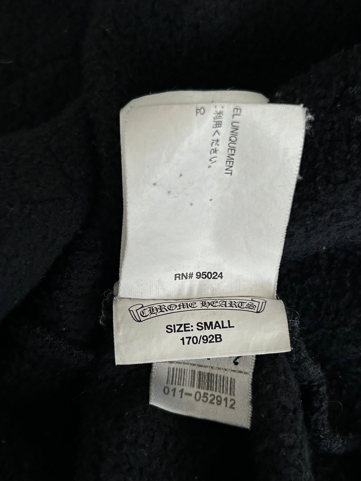 Chrome Hearts Black Leather Triple Cross Patch Zip Up Hoodie