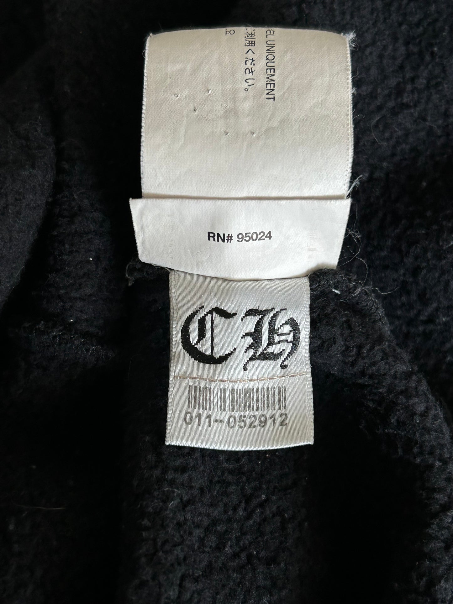 Chrome Hearts Black Leather Triple Cross Patch Zip Up Hoodie
