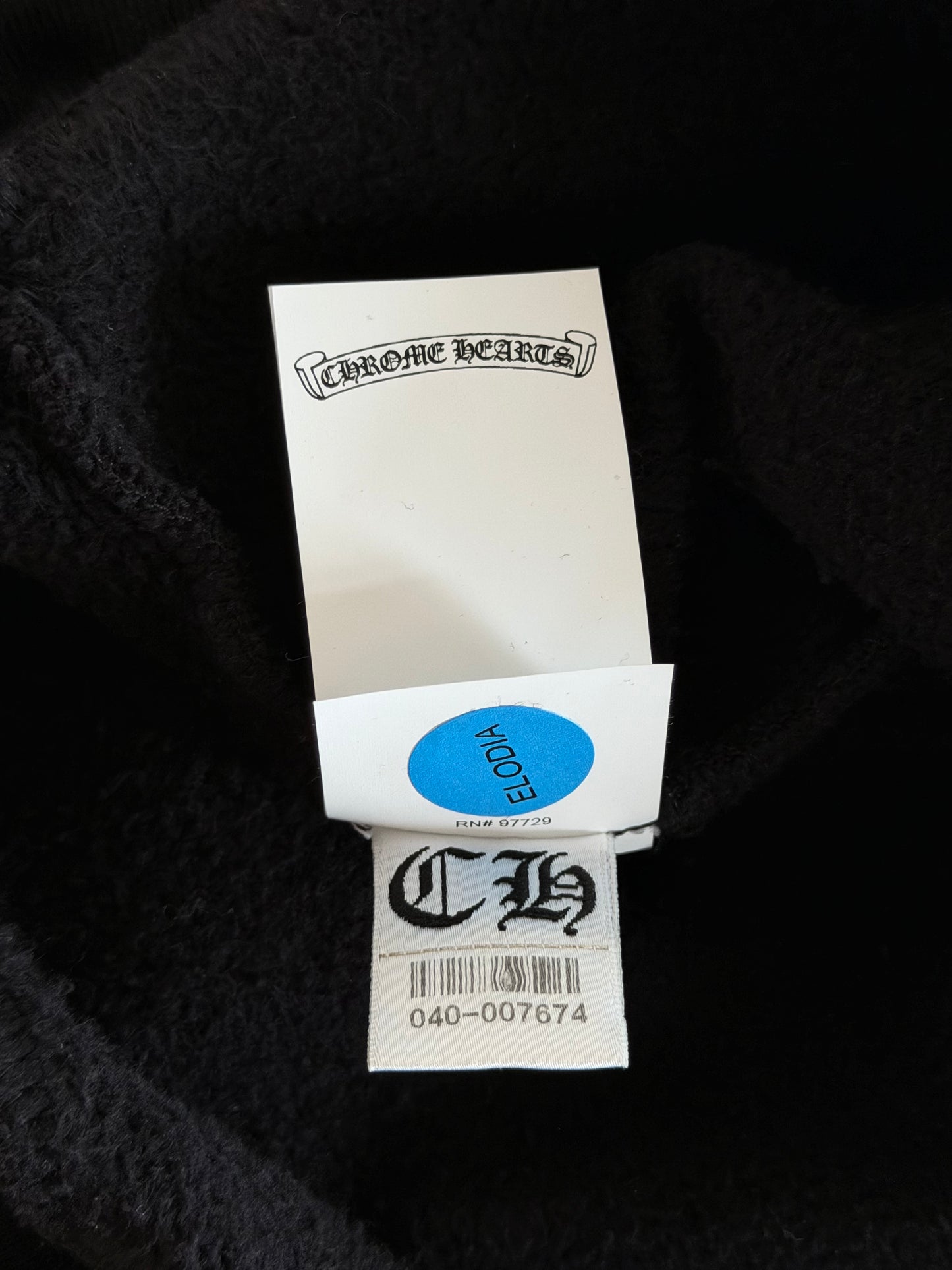 Chrome Hearts Black Cross Patch Quarter Zip Sweater