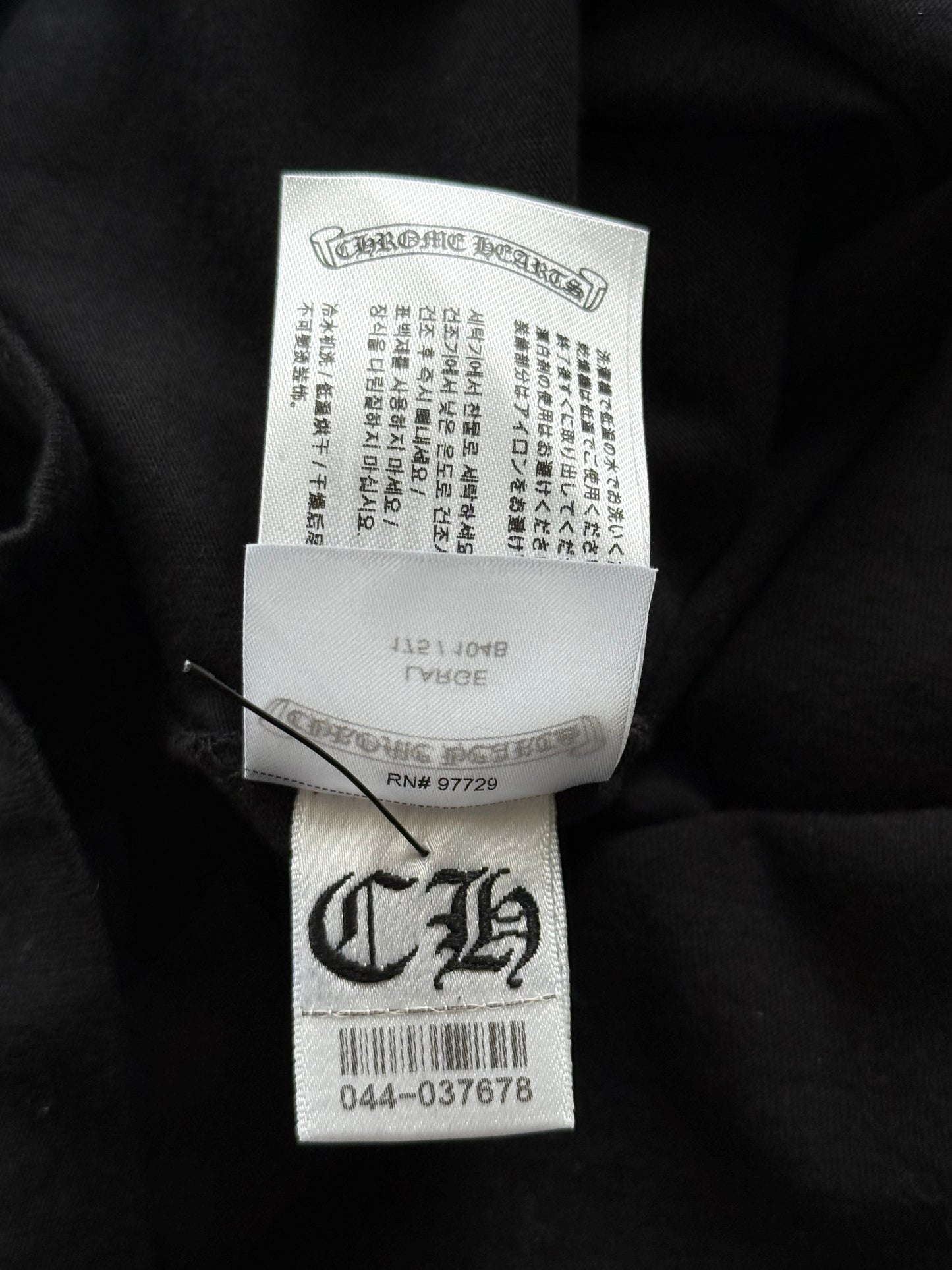 Chrome Hearts Black & White Neck Logo Longsleeve T-Shirt