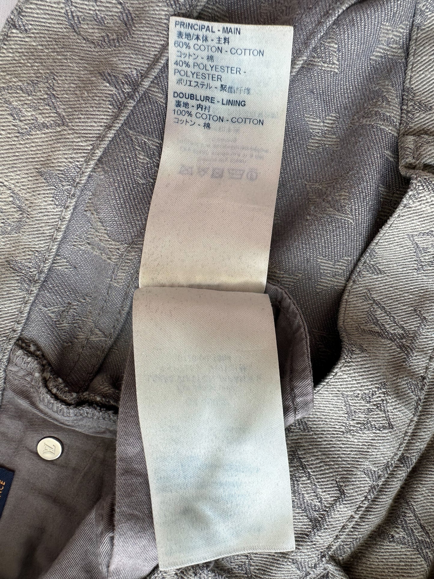 Louis Vuitton Grey Monogram Slim Jeans