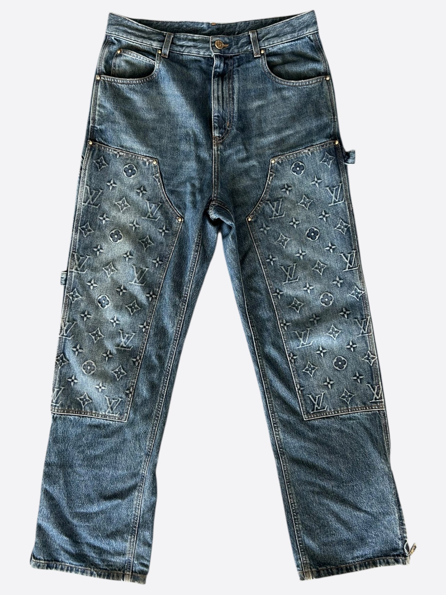 Louis Vuitton Blue Monogram Carpenter Jeans