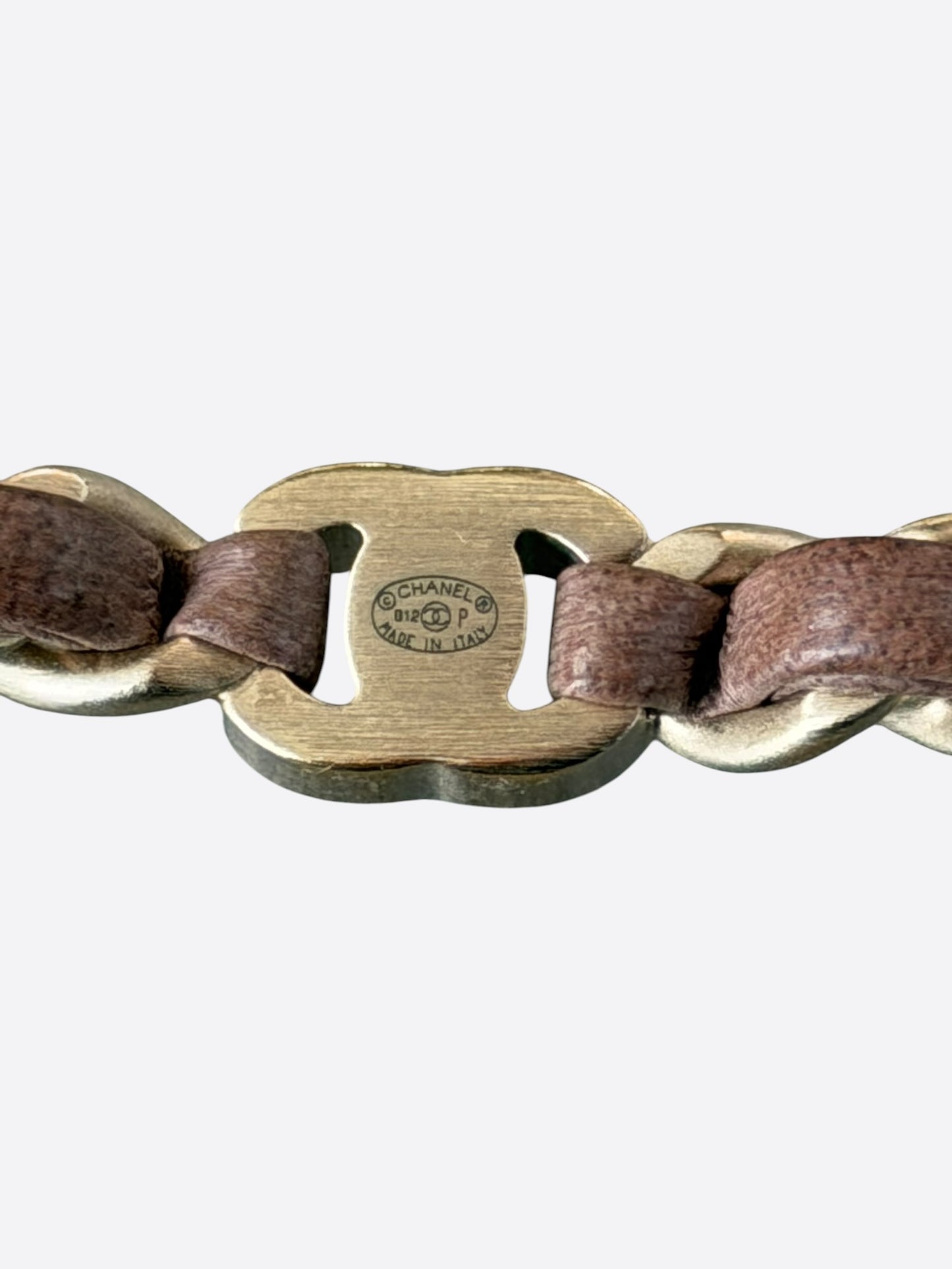 Chanel Silver & Brown CC Turnlock Bracelet