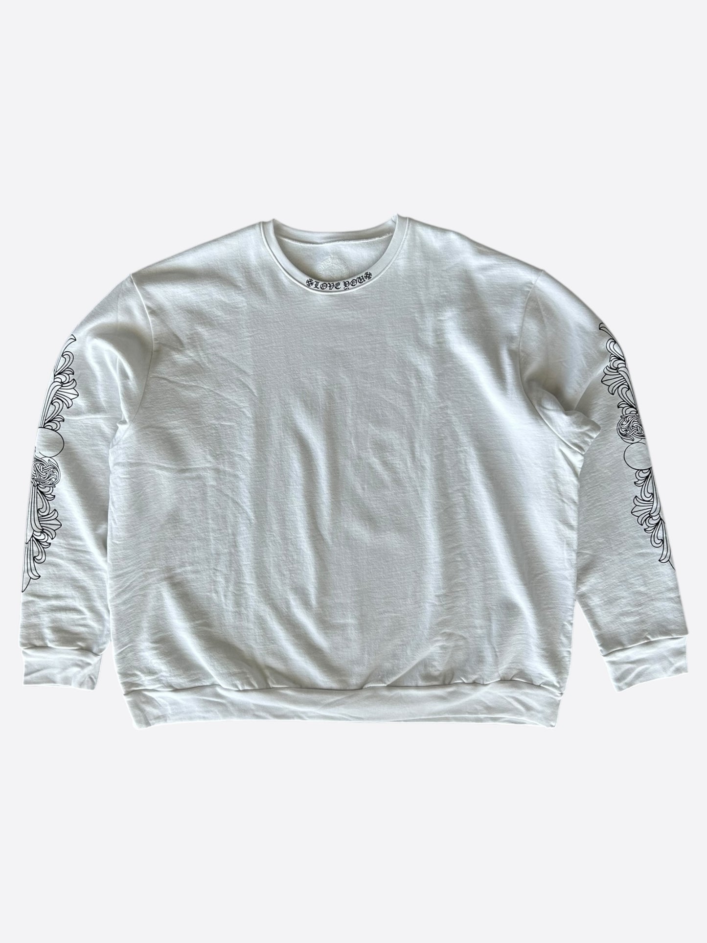 Chrome Hearts White & Black Love You Neck Logo Sweater