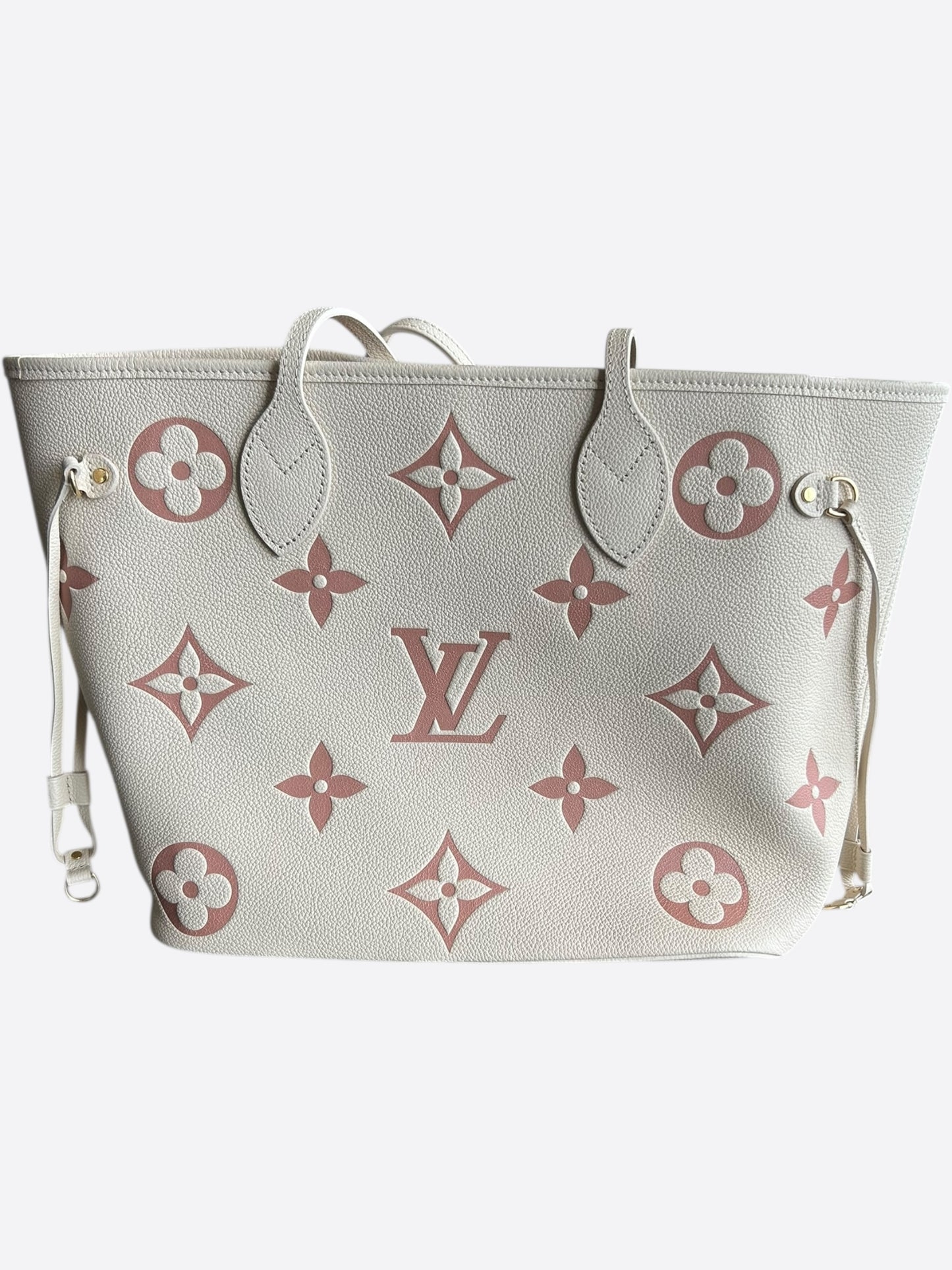 Louis Vuitton Cream & Rose Monogram Empreinte Neverfull MM