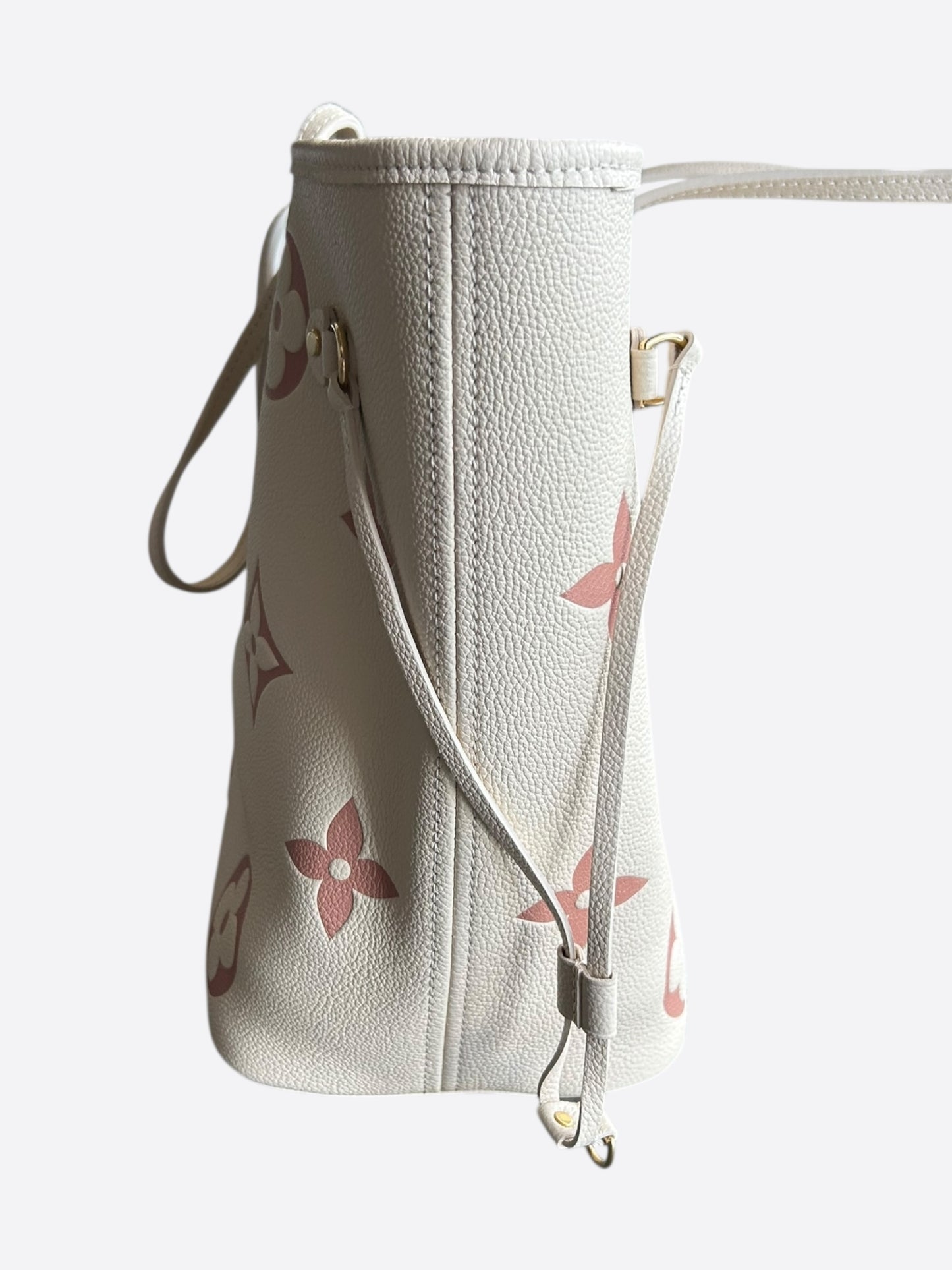 Louis Vuitton Cream & Rose Monogram Empreinte Neverfull MM