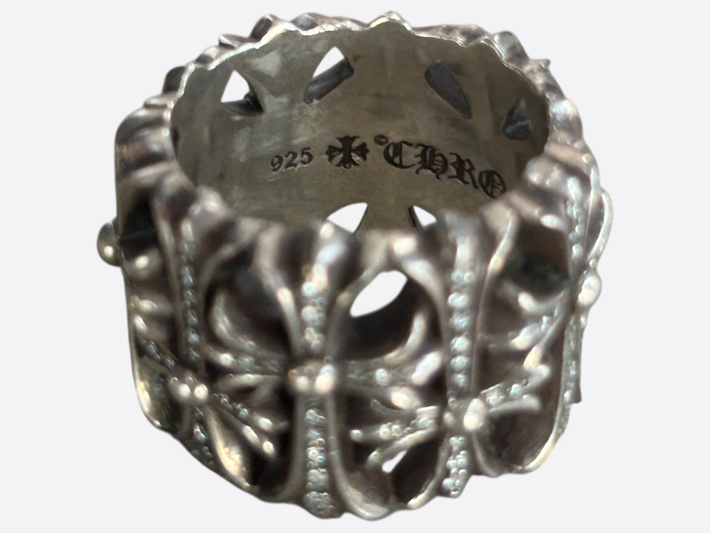 Chrome Hearts Silver & Diamond Cemetery Ring