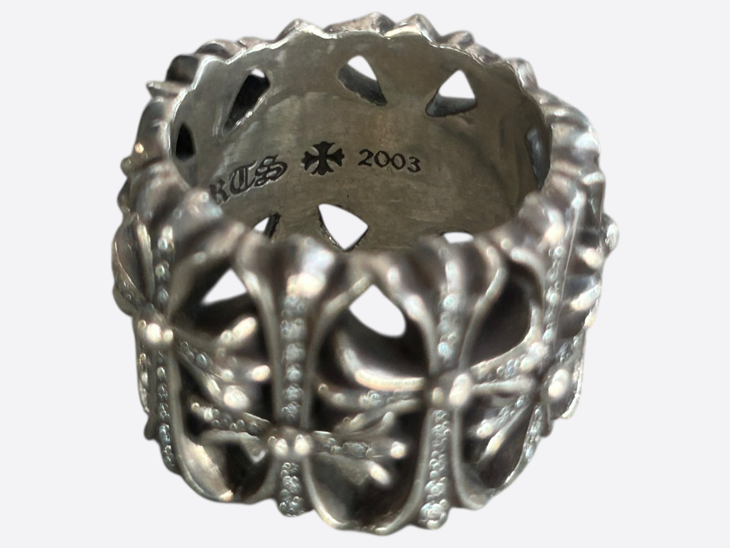 Chrome Hearts Silver & Diamond Cemetery Ring