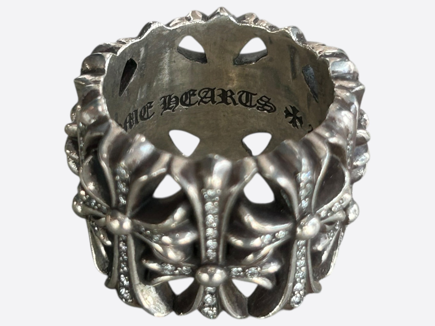 Chrome Hearts Silver & Diamond Cemetery Ring