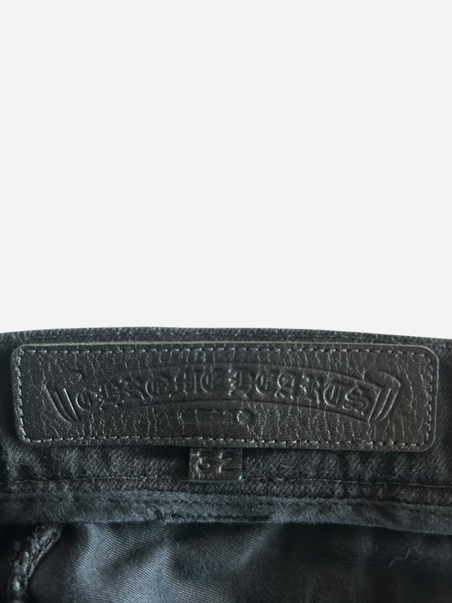 Chrome Hearts Black Cow & Yellow Cross Patch Fleur Jeans