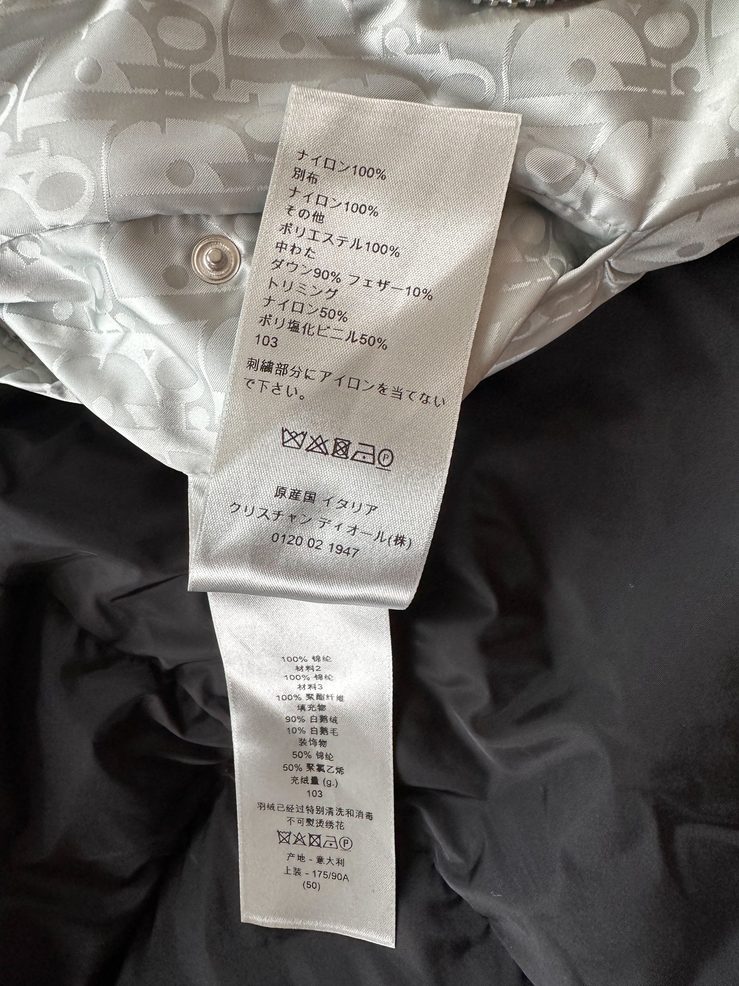 Dior Silver Oblique Puffer Vest