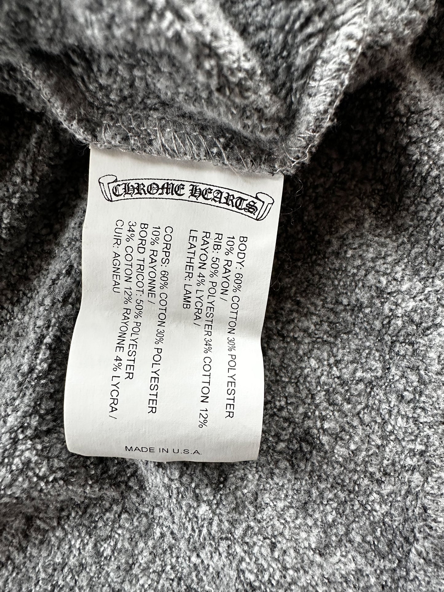 Chrome Hearts Grey & Black Cross Patch Hoodie