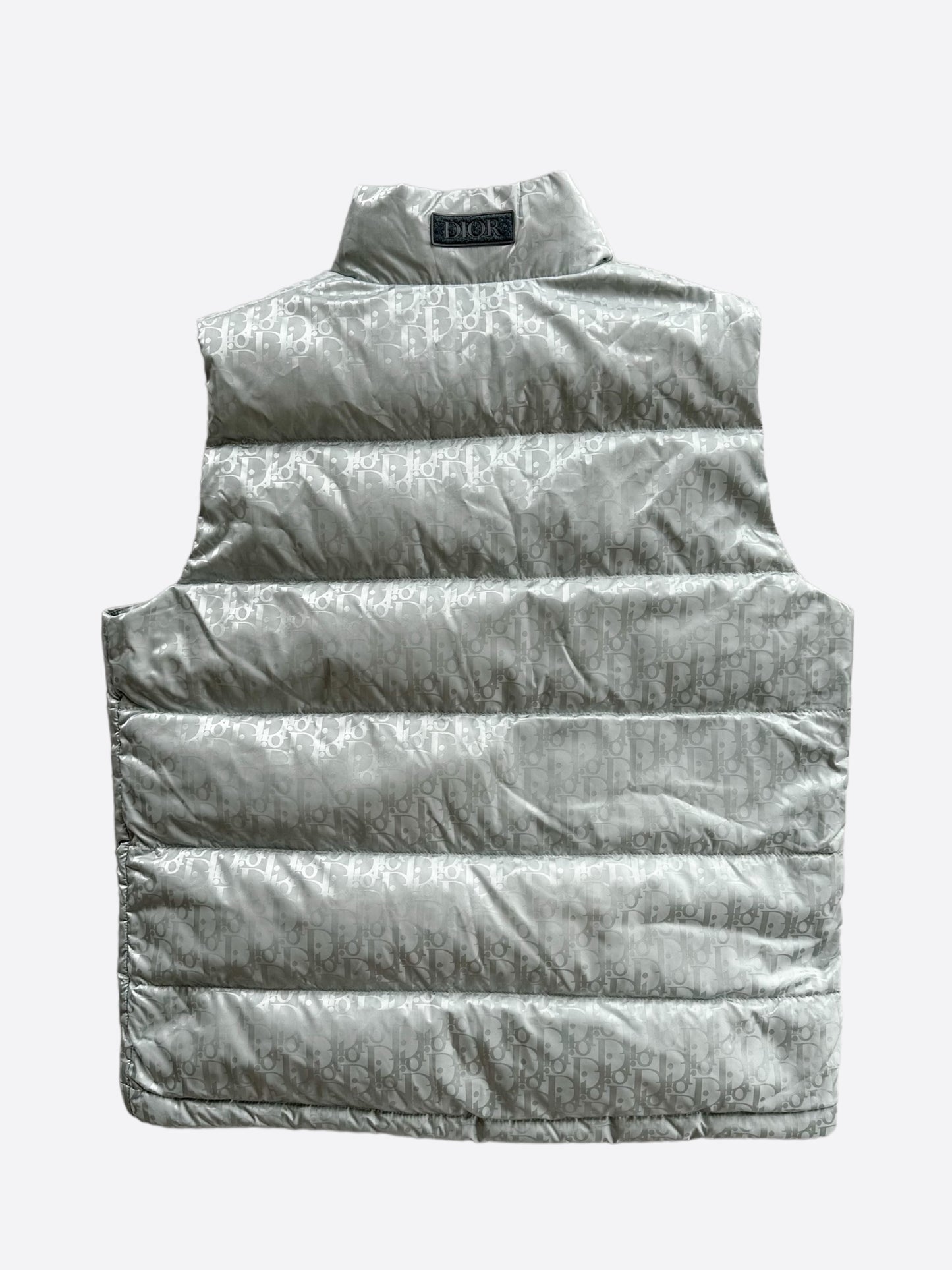 Dior Silver Oblique Puffer Vest