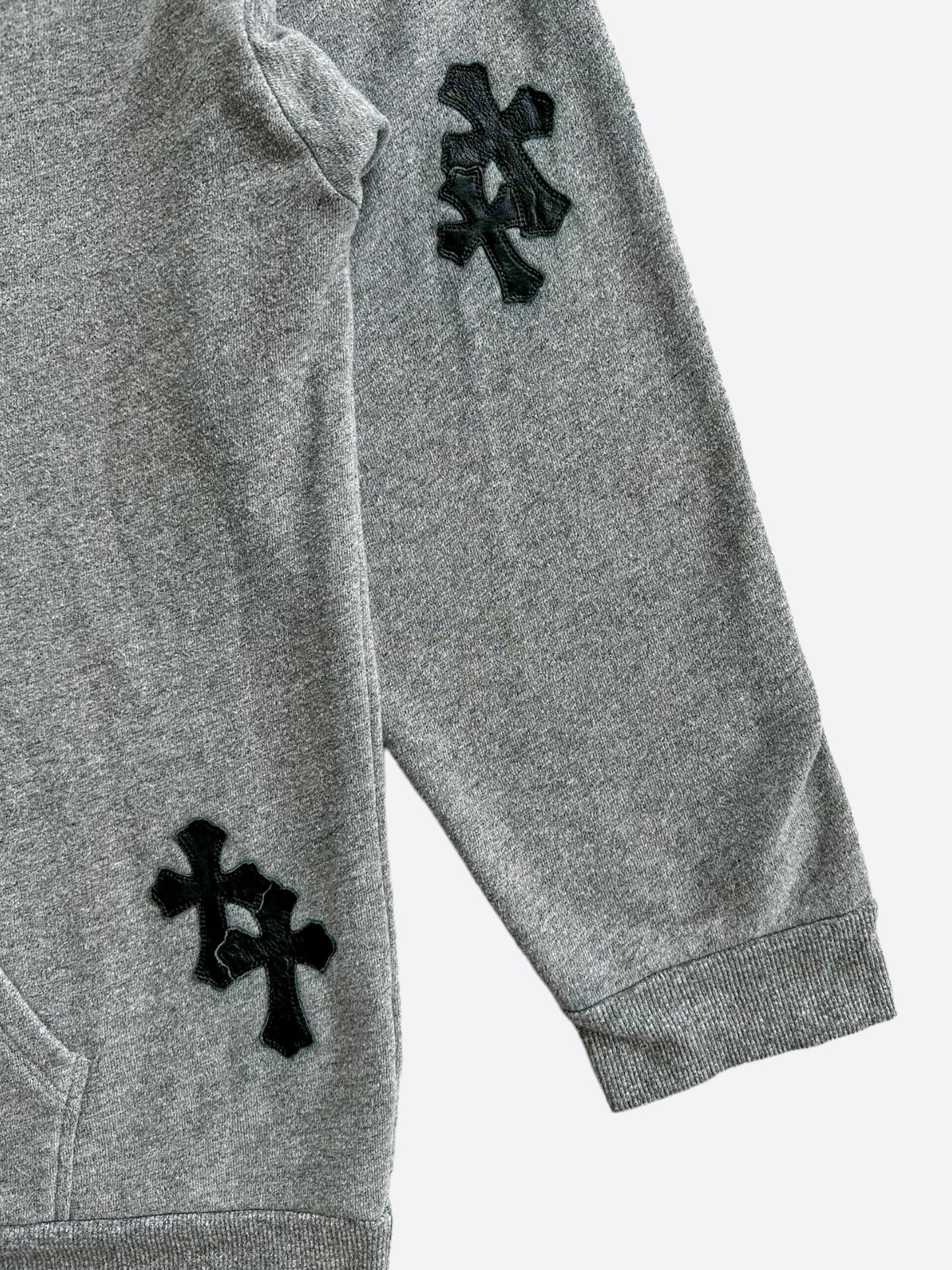 Chrome Hearts Grey & Black Cross Patch Hoodie