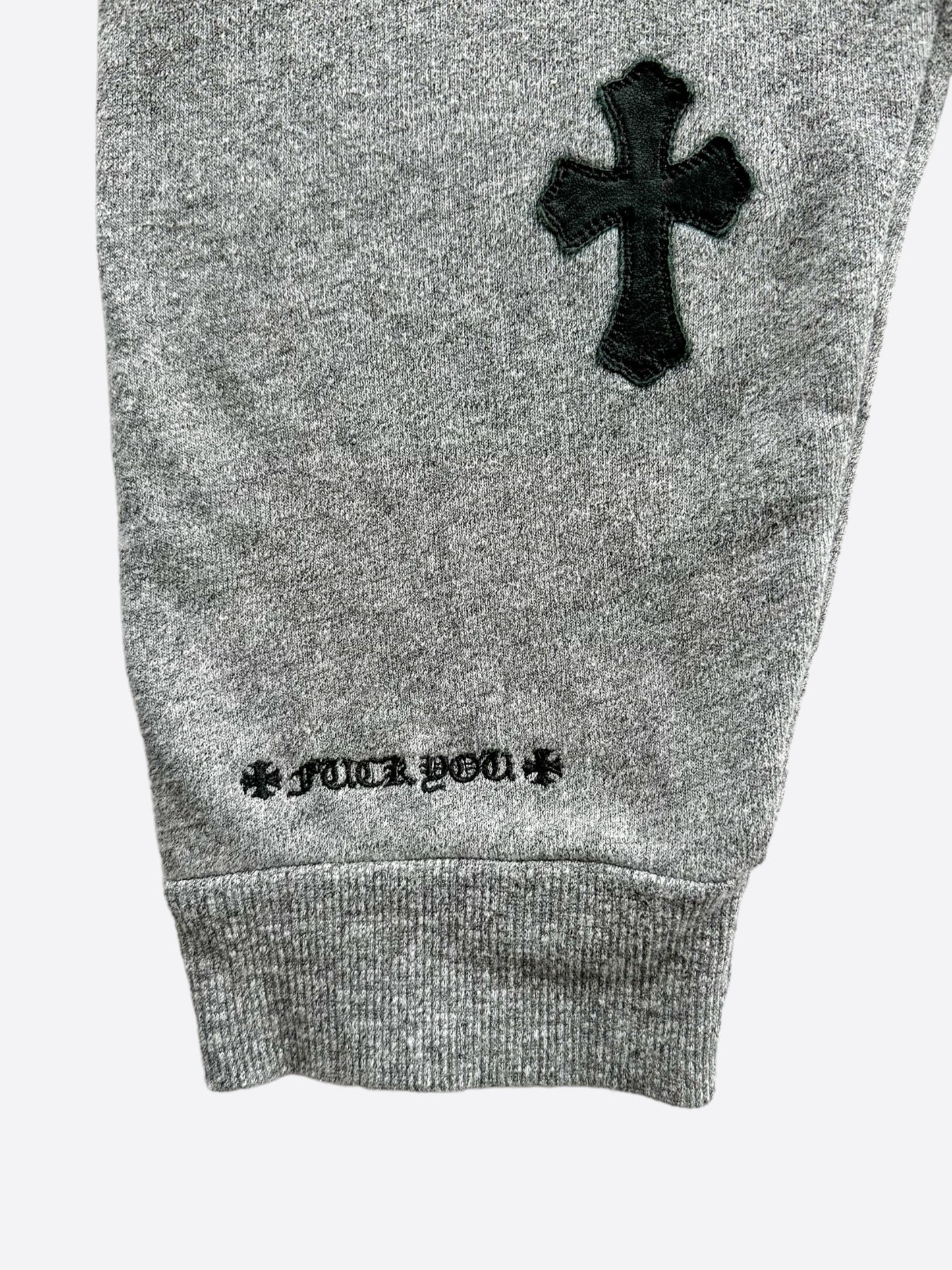 Chrome Hearts Grey & Black Cross Patch Hoodie