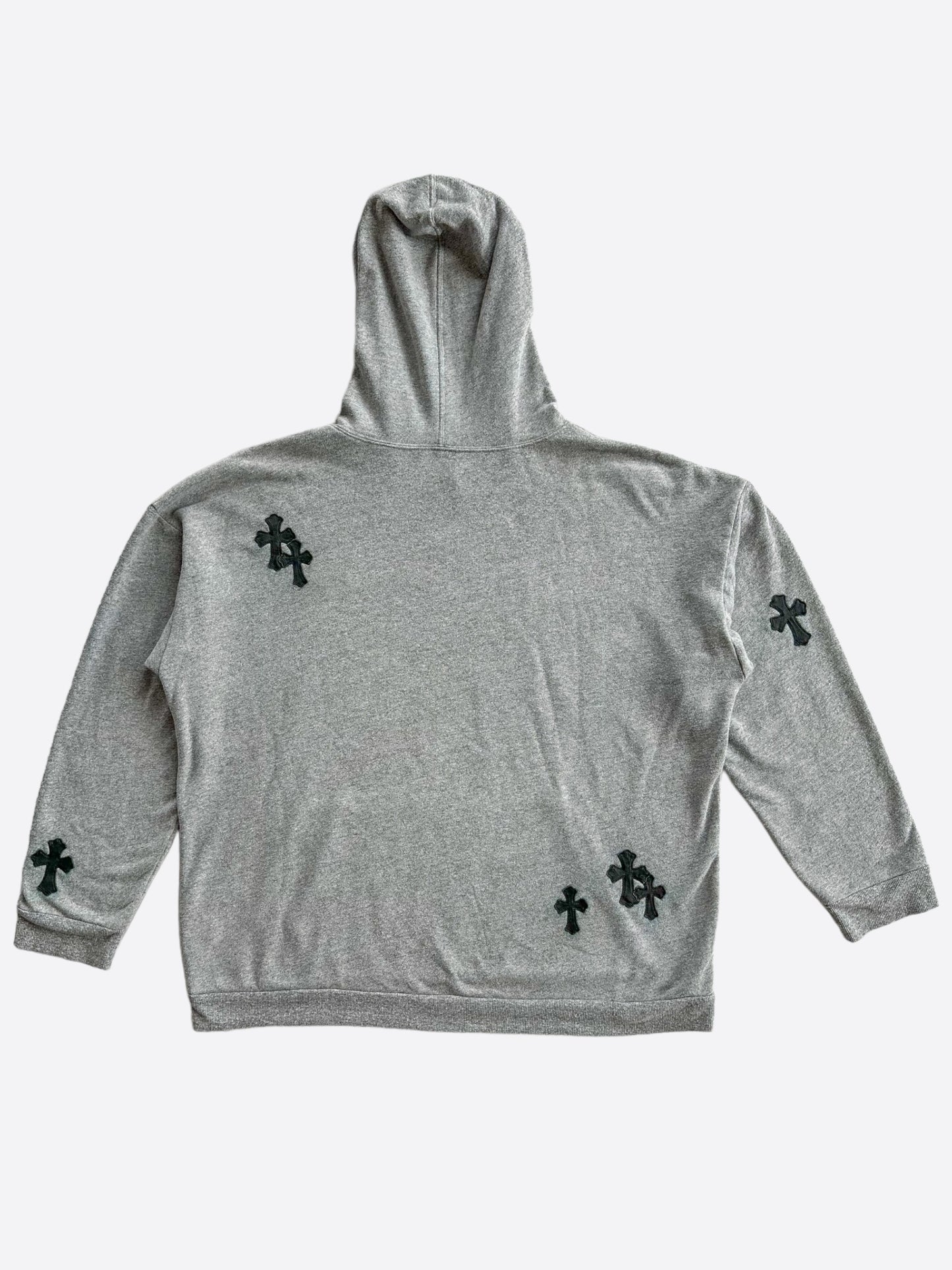 Chrome Hearts Grey & Black Cross Patch Hoodie