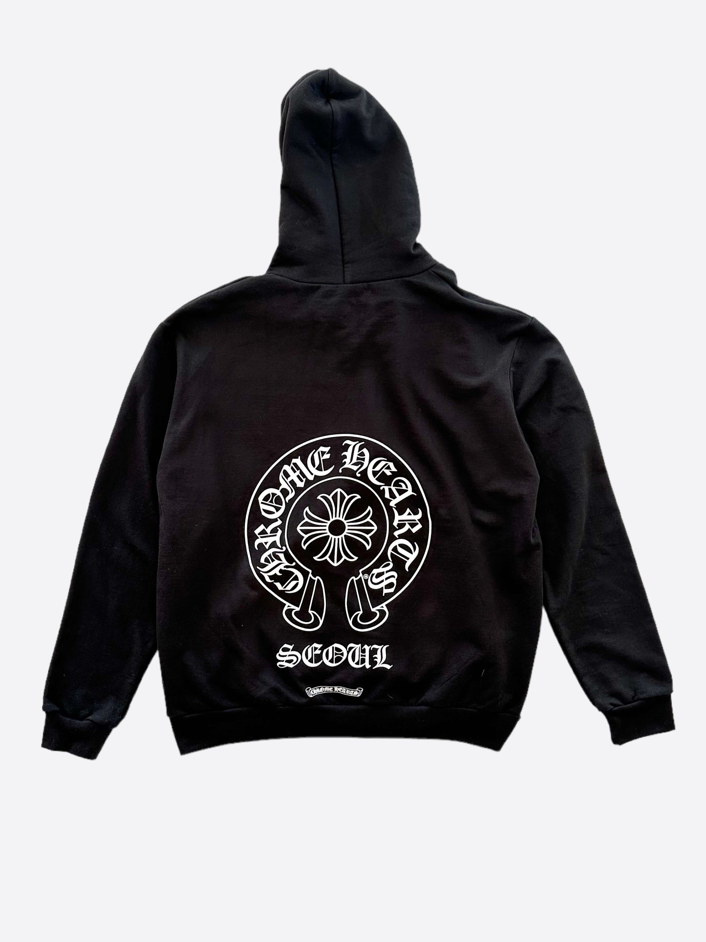Chrome Hearts Black & White Seoul Horseshoe Logo Hoodie