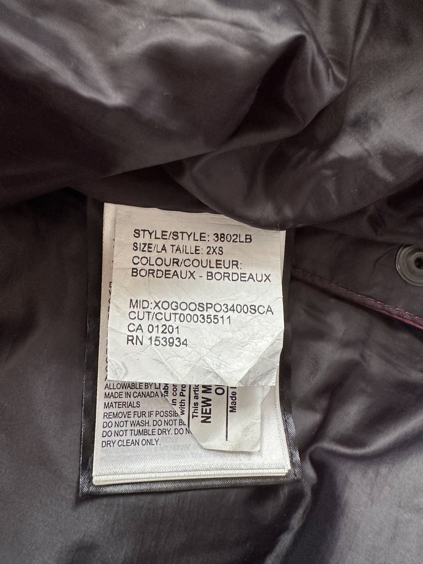 Canada Goose Bordeaux Shelburne Black Label Women's Jacket