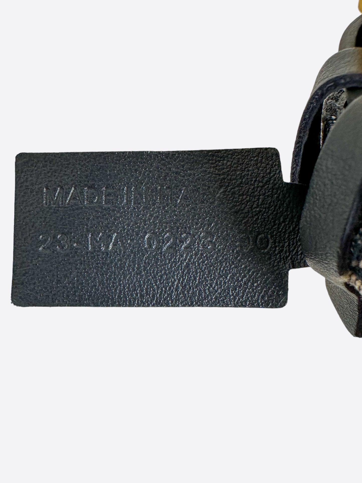 Dior Beige Oblique & Black Reversible Gold Buckle Belt