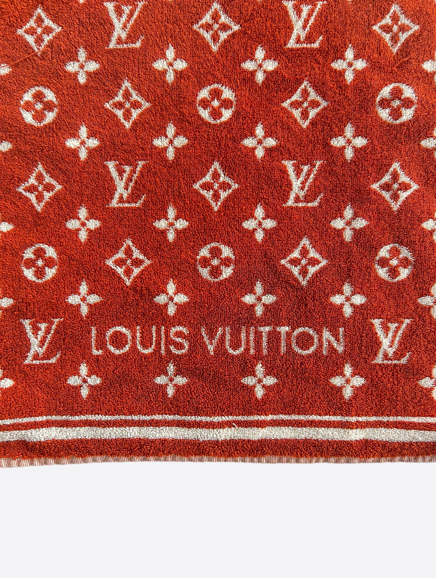 Louis Vuitton Orange & White Monogram Towel