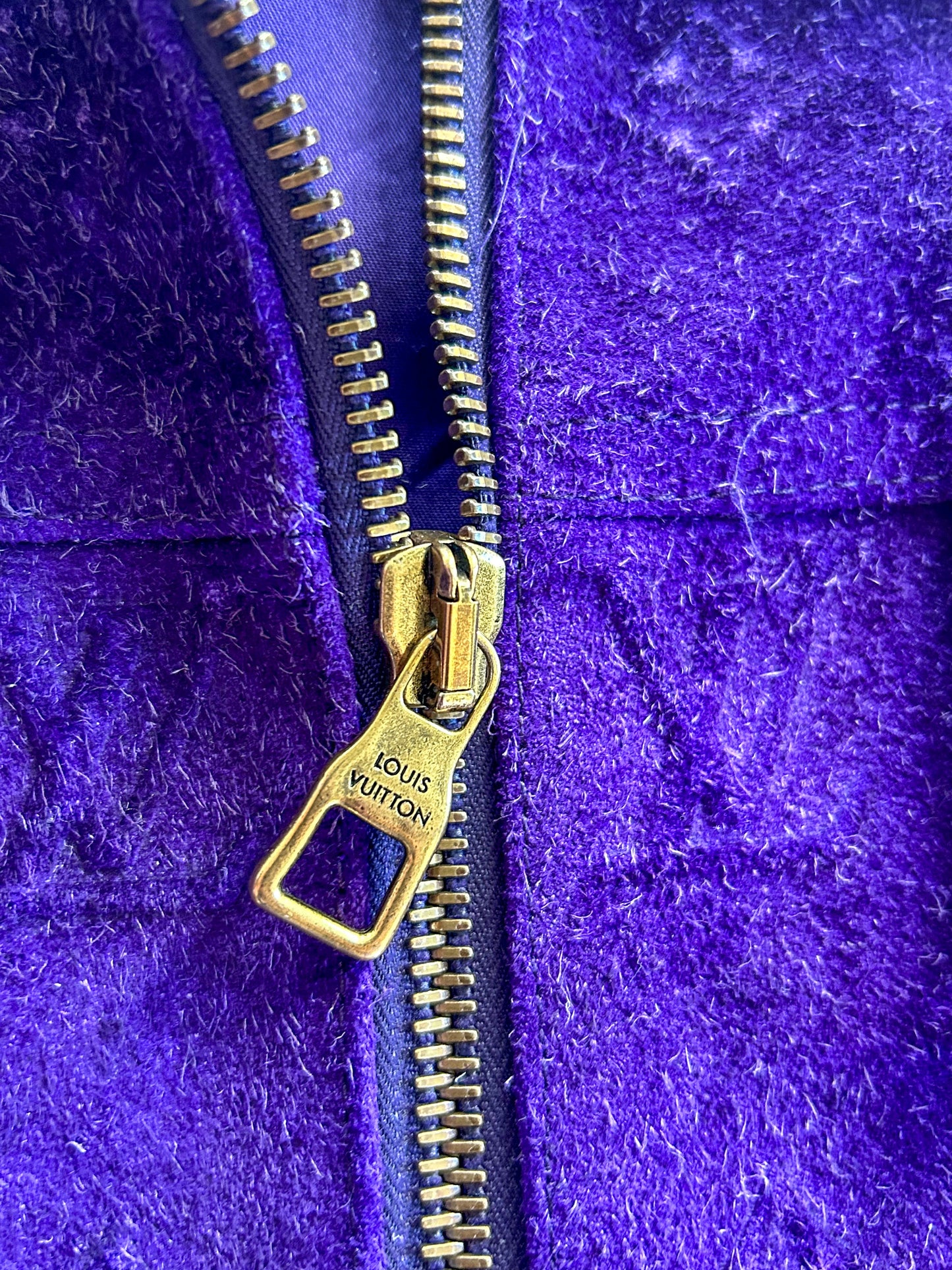 Louis Vuitton Purple Embossed Monogram Suede Workwear Jacket
