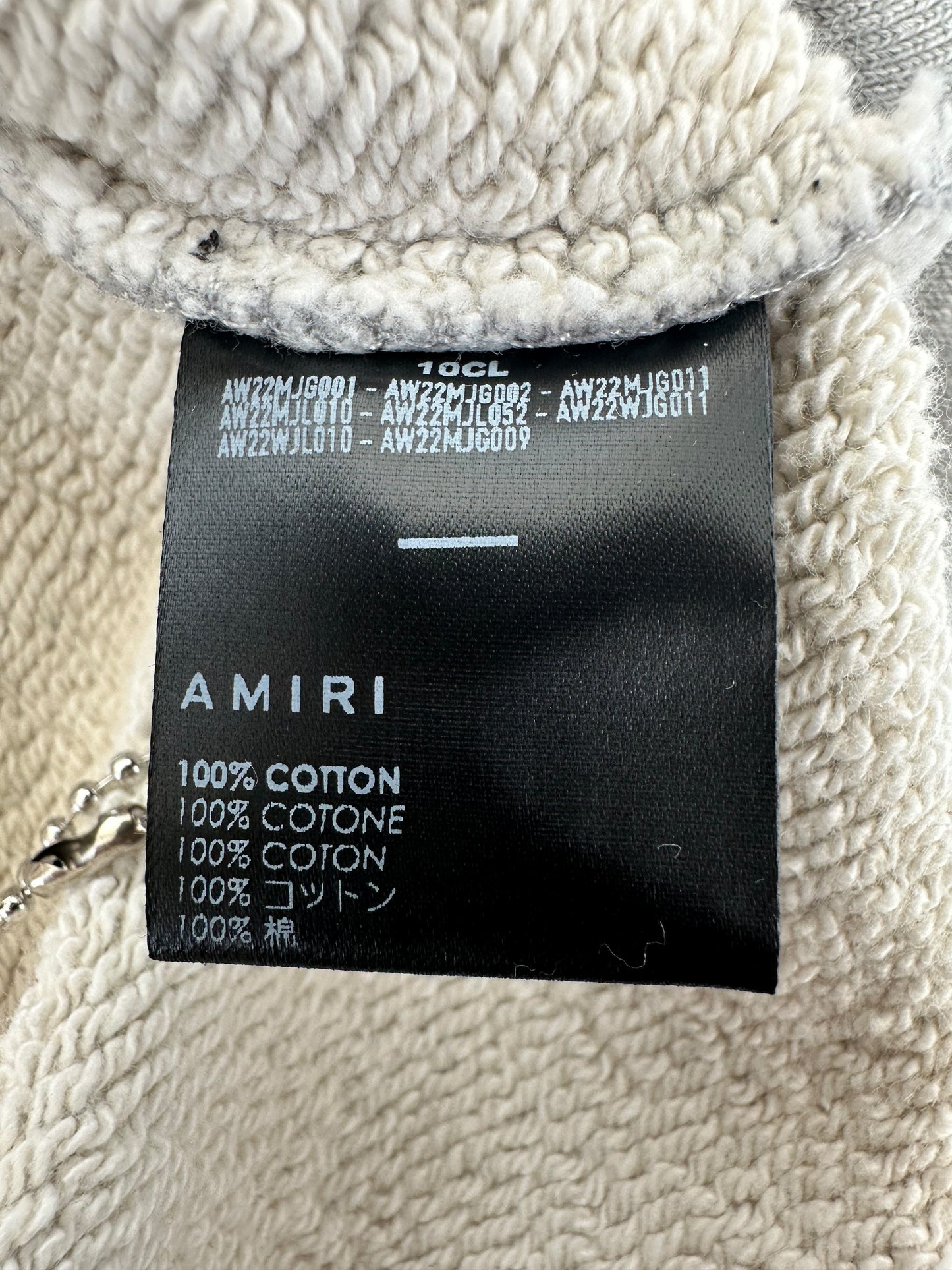 Amiri Grey & White Puff Logo Sweater