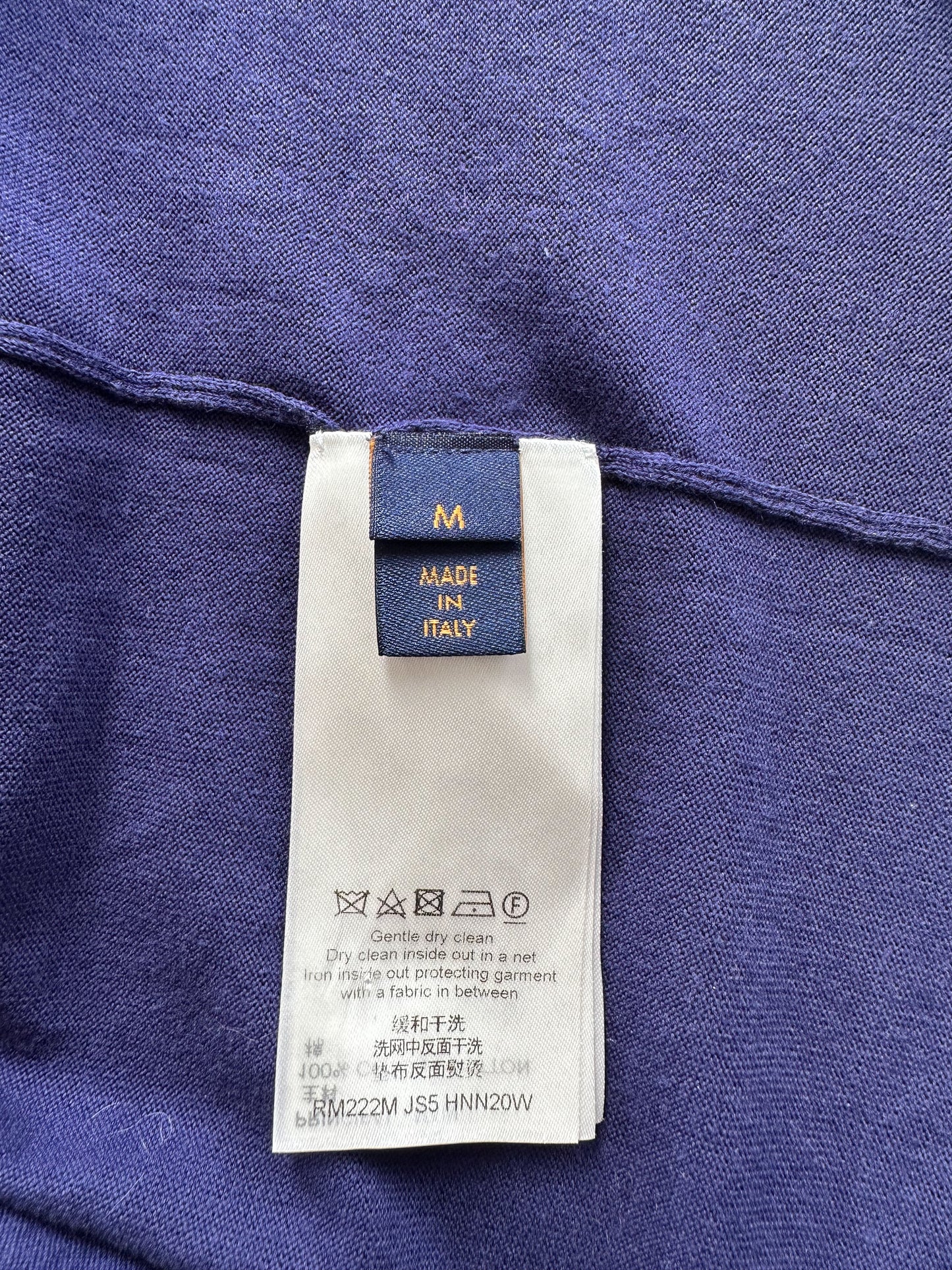 Louis Vuitton Blue & White Script Logo Intarsia T-Shirt