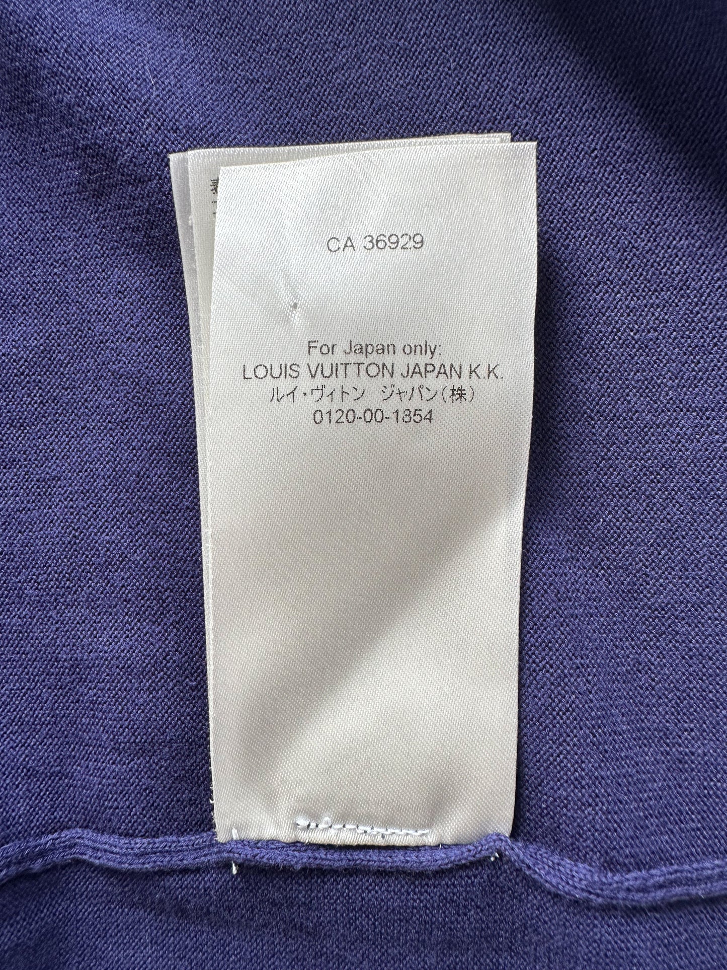Louis Vuitton Blue & White Script Logo Intarsia T-Shirt