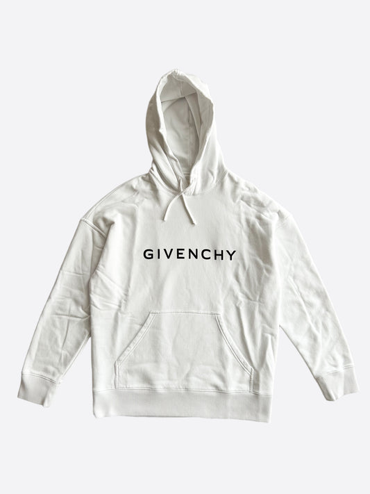 Givenchy White & Black Logo Hoodie